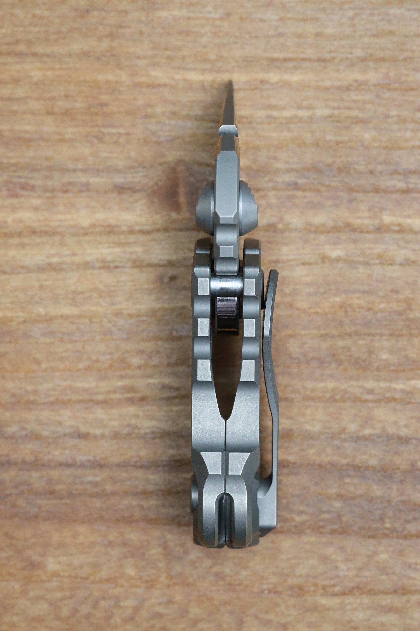 CUSTOM KNIFE FACTORY KEK STONEWASH SLIPJOINT W/ TITANIUM HANDLES & M398 NON-LOCKING
