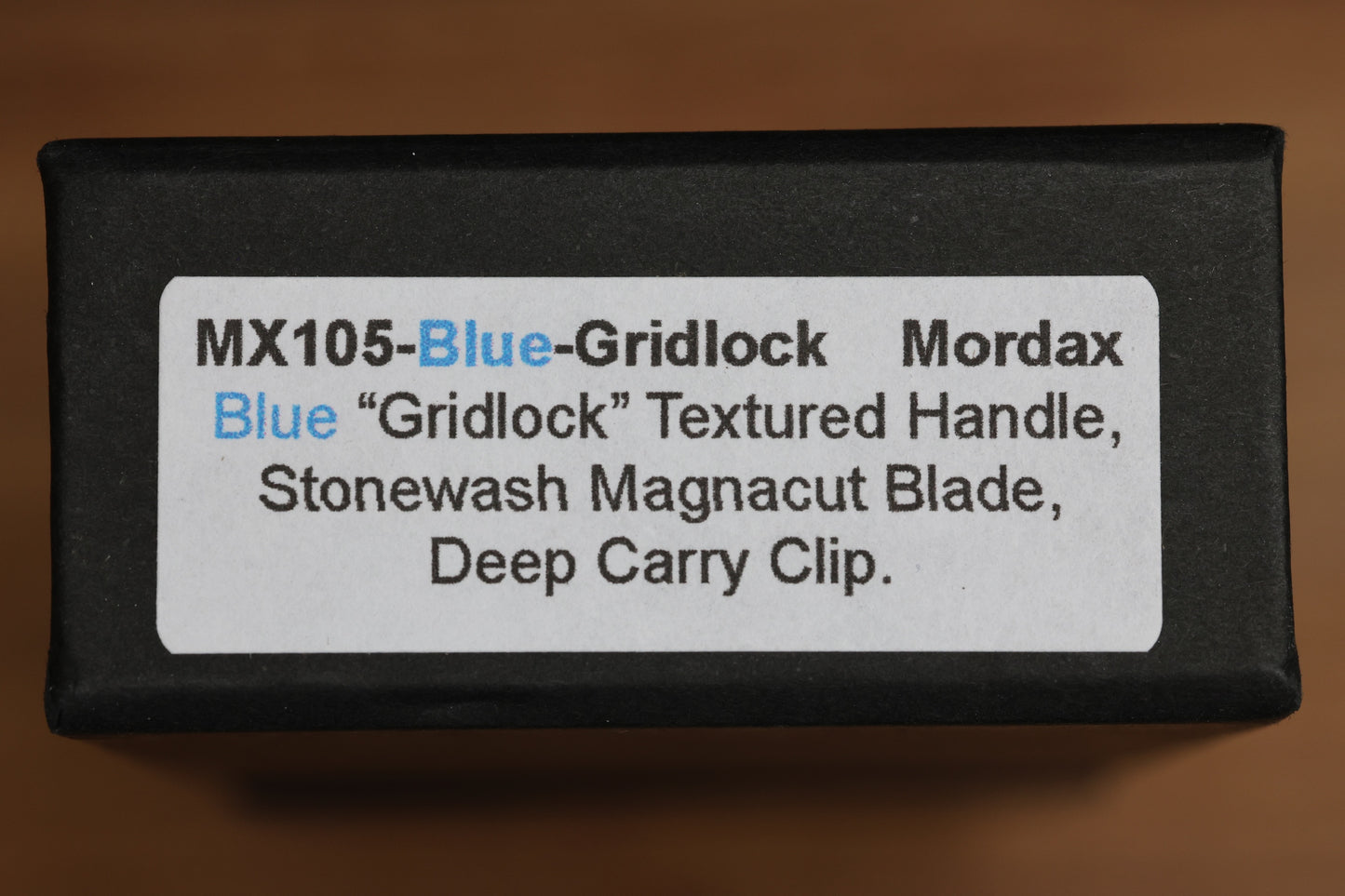 MORDAX - BLUE "GRIDLOCK" TEXTURED HANDLE - STONEWASH MAGNACUT BLADE - MX105-BLUE-GRIDLOCK