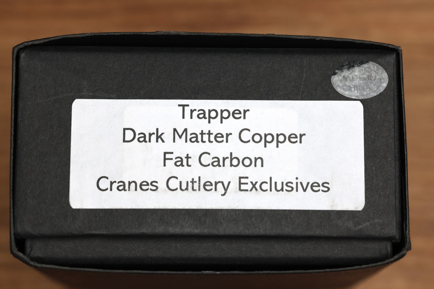 PENA X SERIES TRAPPER - COPPER DARK MATTER FAT CARBON PVD HANDLE M390 BLADE