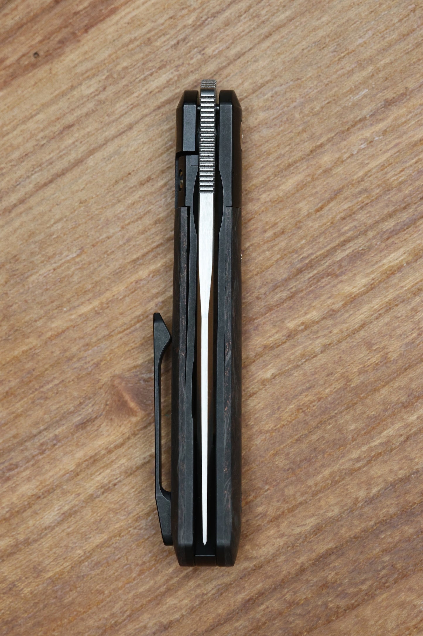 PENA X SERIES TRAPPER - COPPER DARK MATTER FAT CARBON PVD HANDLE M390 BLADE