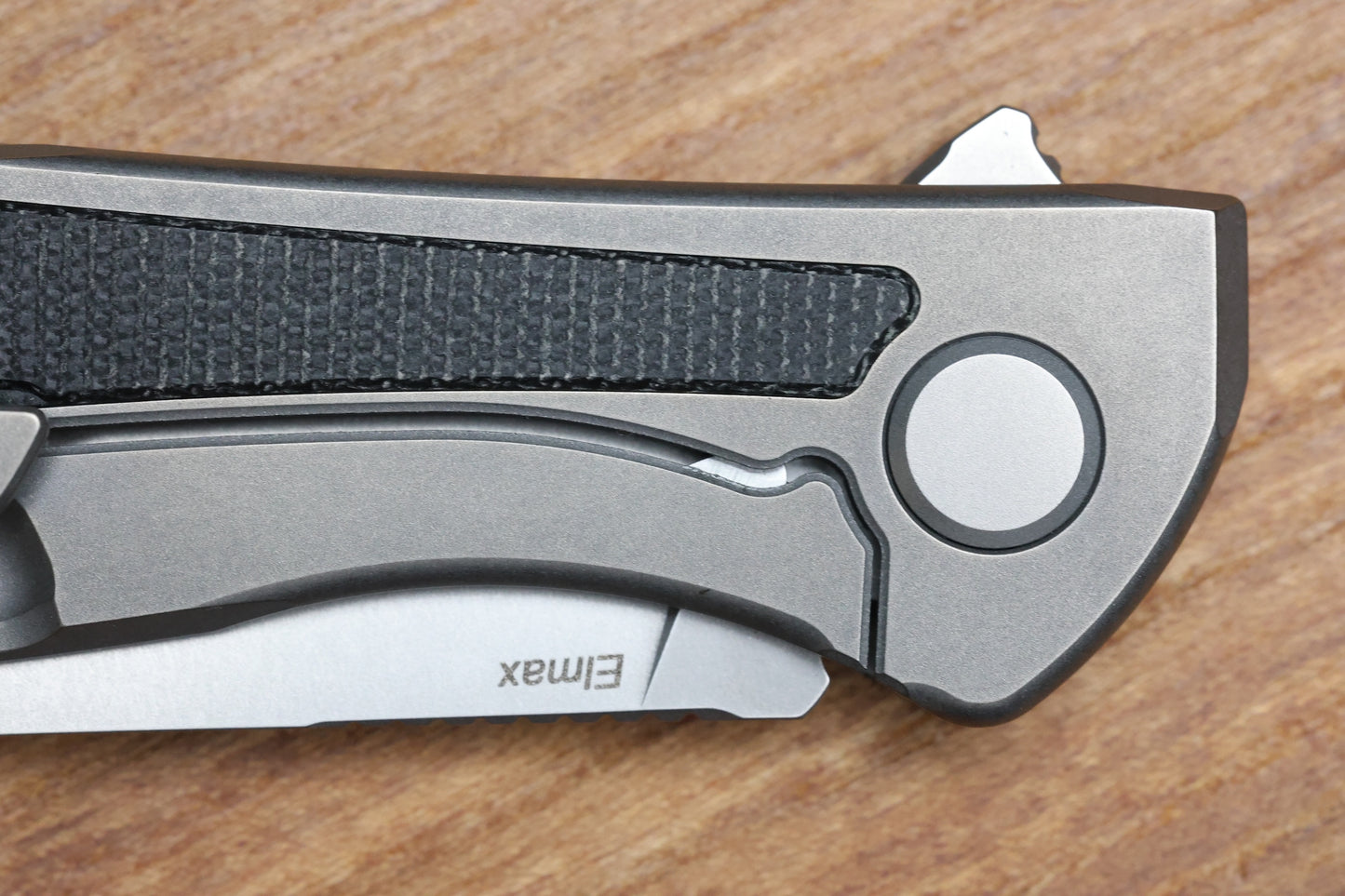 SHIROGOROV NEON NL - ELMAX BLADE - TITANIUM/BLACK CANVAS MICARTA HANDLE - MRBS