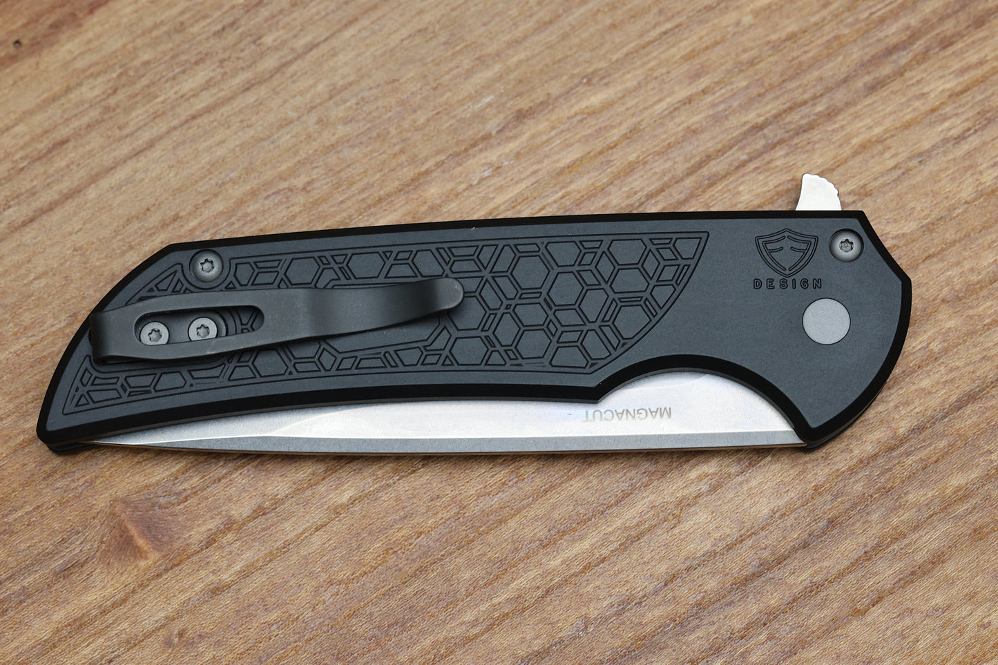 PRO-TECH MORDAX GRIDLOCK BLACK HANDLE & STONEWASH MAGNACUT MX105 GRIDLOCK