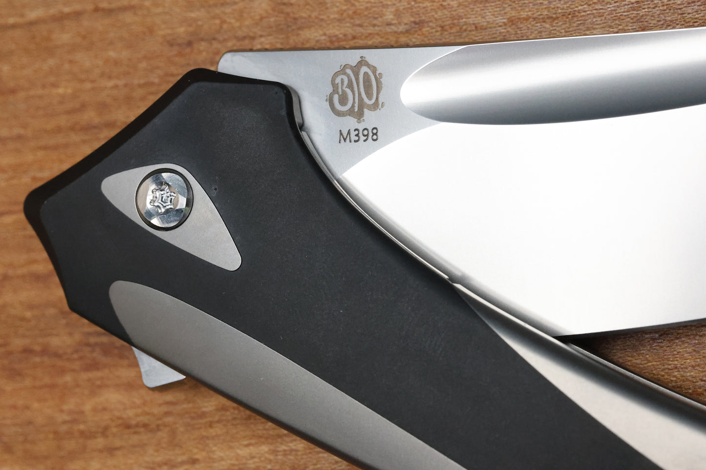 POIKILO BLADE ORCA STANDARD W/ TITANIUM HANDLES & PEARLESCENT STONEWASH M398