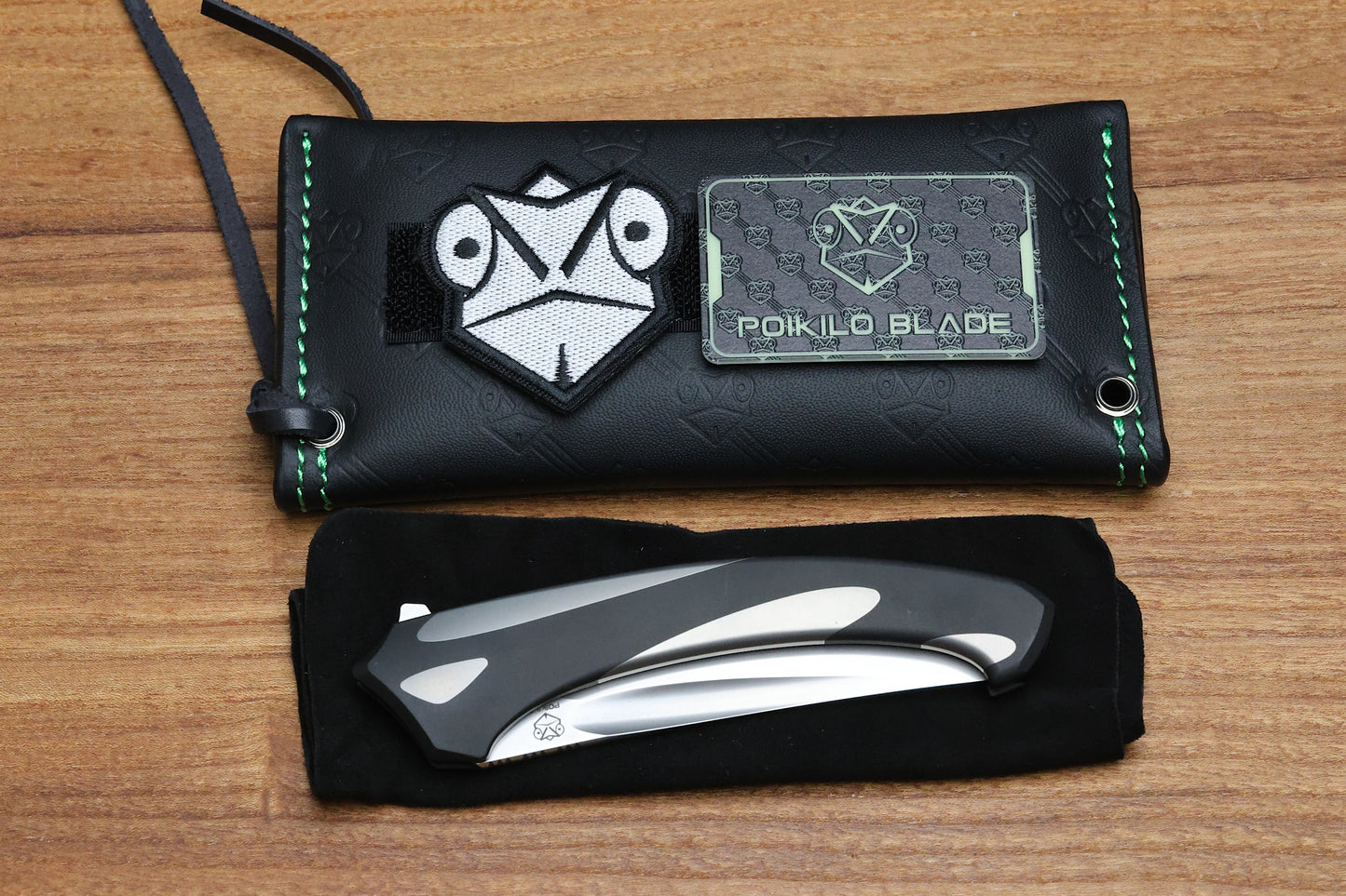 POIKILO BLADE ORCA STANDARD W/ TITANIUM HANDLES & PEARLESCENT STONEWASH M398