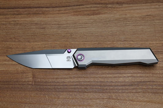 POIKILO BLADE SALVATOR STANDARD 1 W/ TITANIUM HANDLES & PEARLESCENT STONEWASH M398