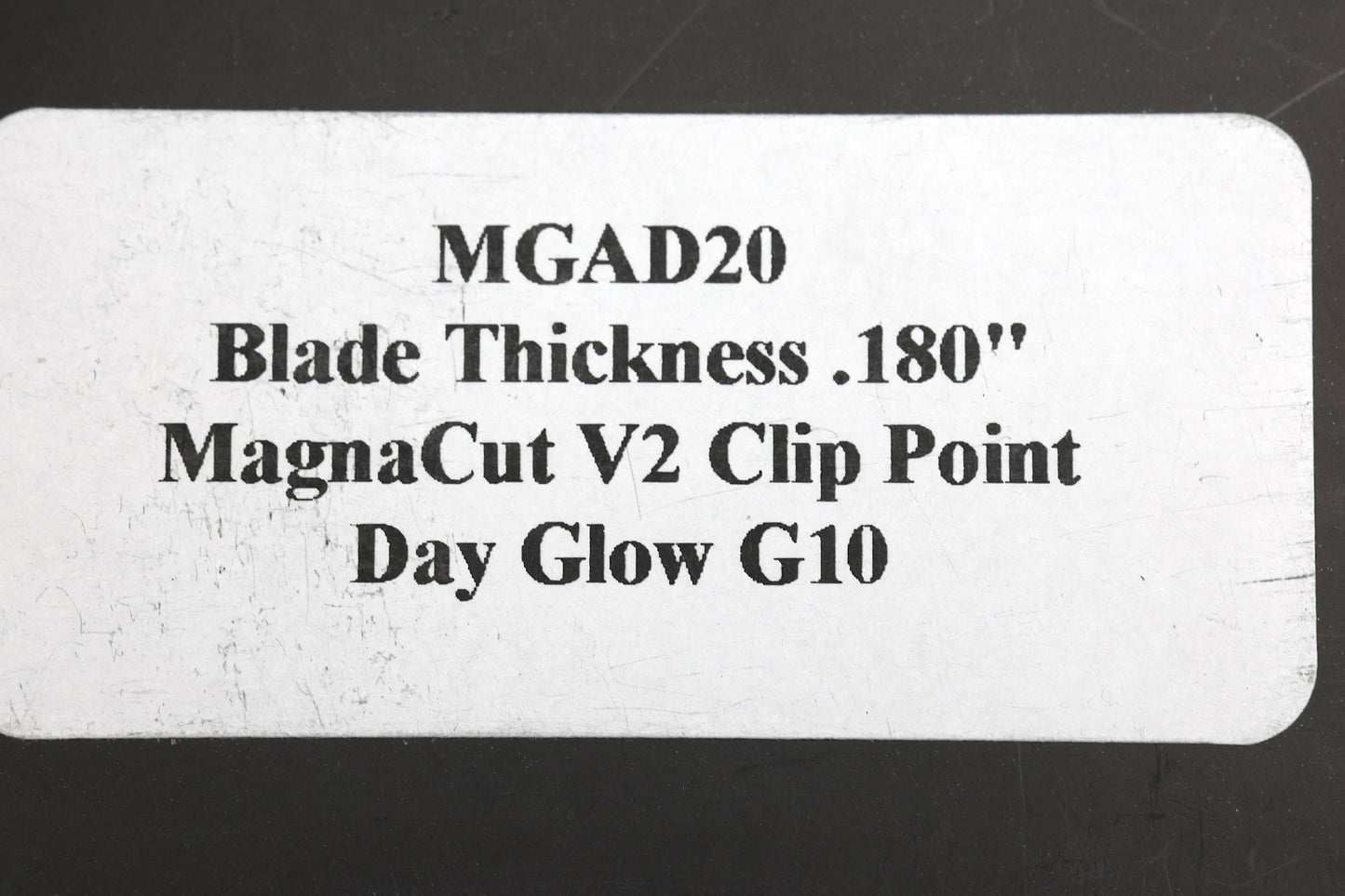 DEMKO KNIVES MG AD20 W/ DAY GLOW G10 HANDLES & MAGNACUT CLIP POINT
