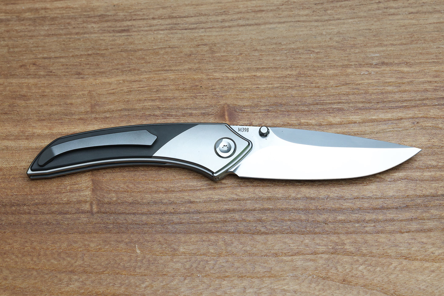 POIKILO BLADE TUNA MINI STANDARD 1 W/ TITANIUM HANDLES & PEARLESCENT STONEWASH M398