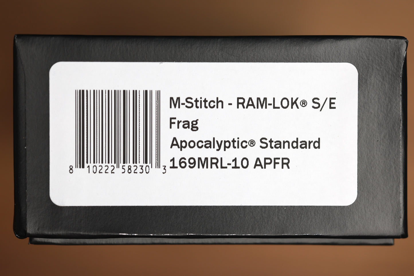 MICROTECH KNIVES MANUAL M-STITCH RAM LOK BLACK FRAG ALUMINUM HANDLES & APOCALYPTIC M390MK 169MRL-10APFR