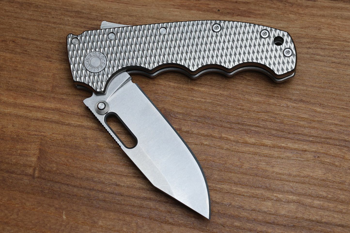 DEMKO KNIVES MG AD20 W/TEXTURED TITANIUM HANDLES & MAGNACUT CLIP POINT