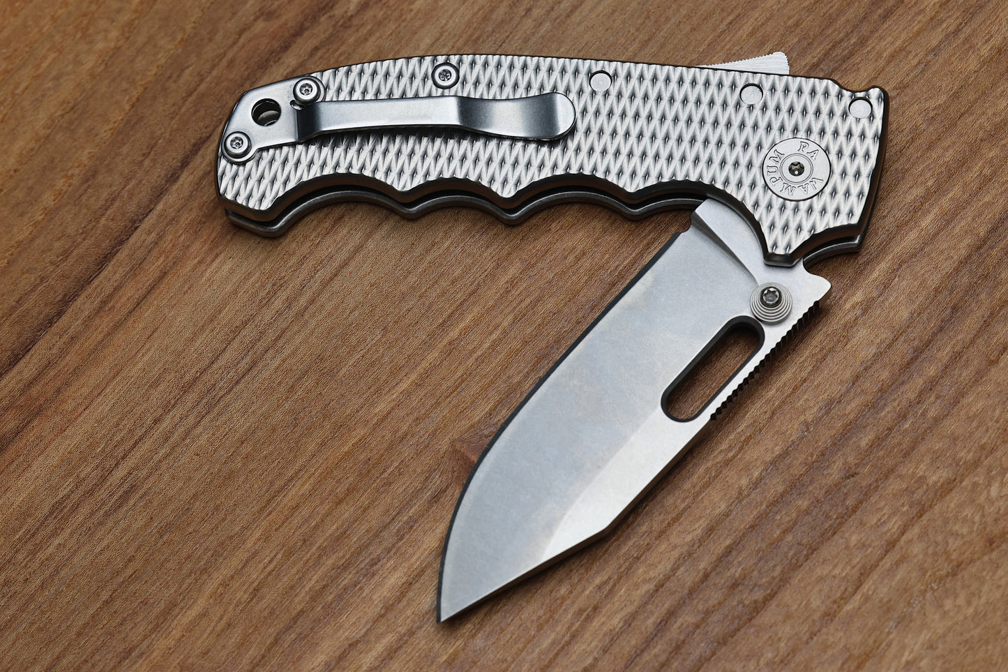 DEMKO KNIVES MG AD20 W/TEXTURED TITANIUM HANDLES & MAGNACUT CLIP POINT