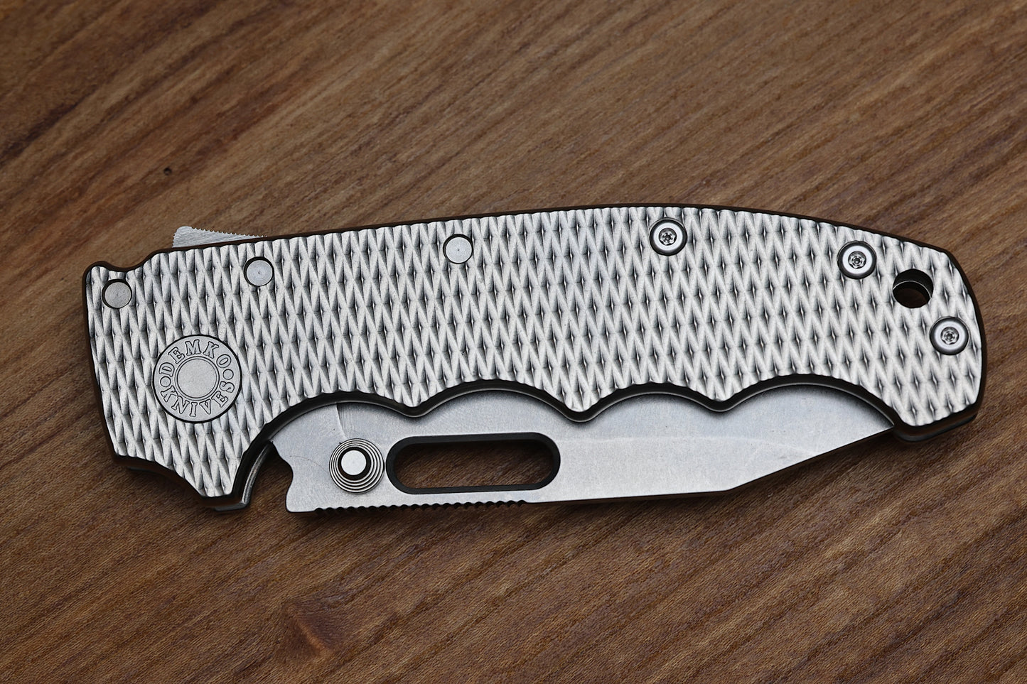 DEMKO KNIVES MG AD20 W/TEXTURED TITANIUM HANDLES & MAGNACUT CLIP POINT