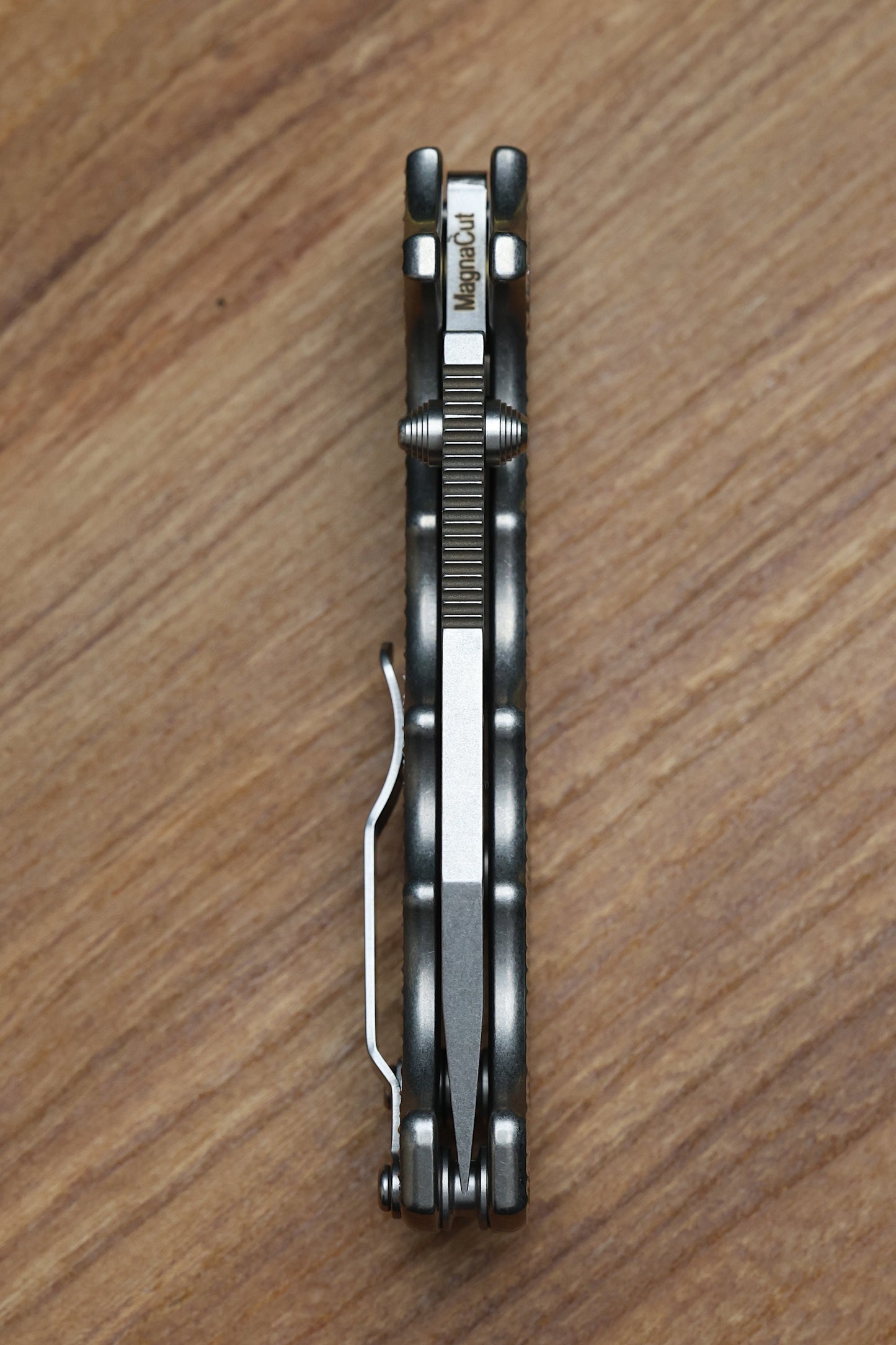 DEMKO KNIVES MG AD20 W/TEXTURED TITANIUM HANDLES & MAGNACUT CLIP POINT