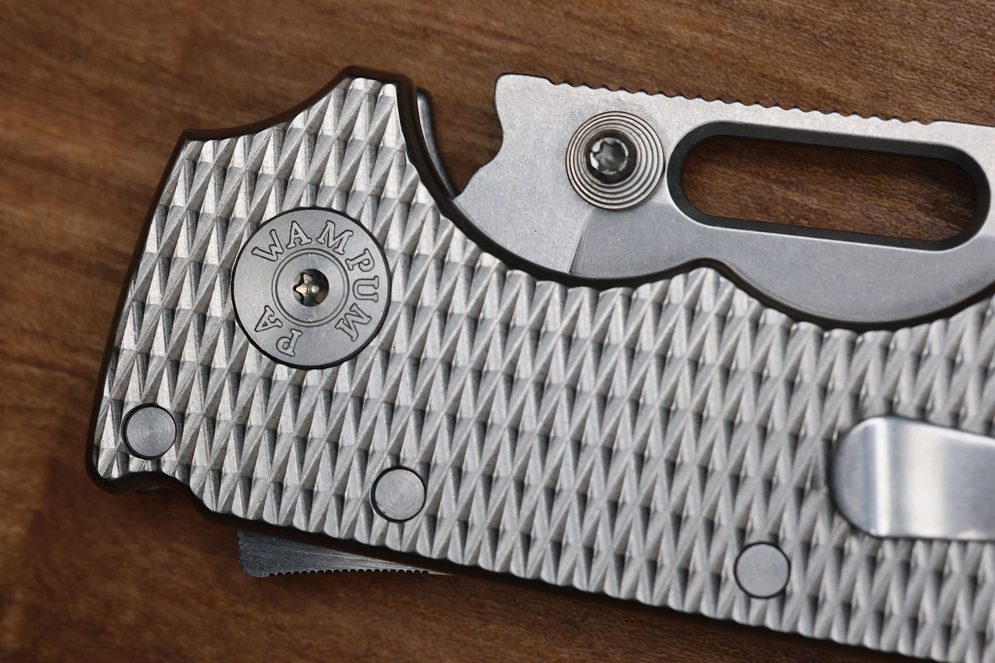 DEMKO KNIVES MG AD20 W/TEXTURED TITANIUM HANDLES & MAGNACUT CLIP POINT