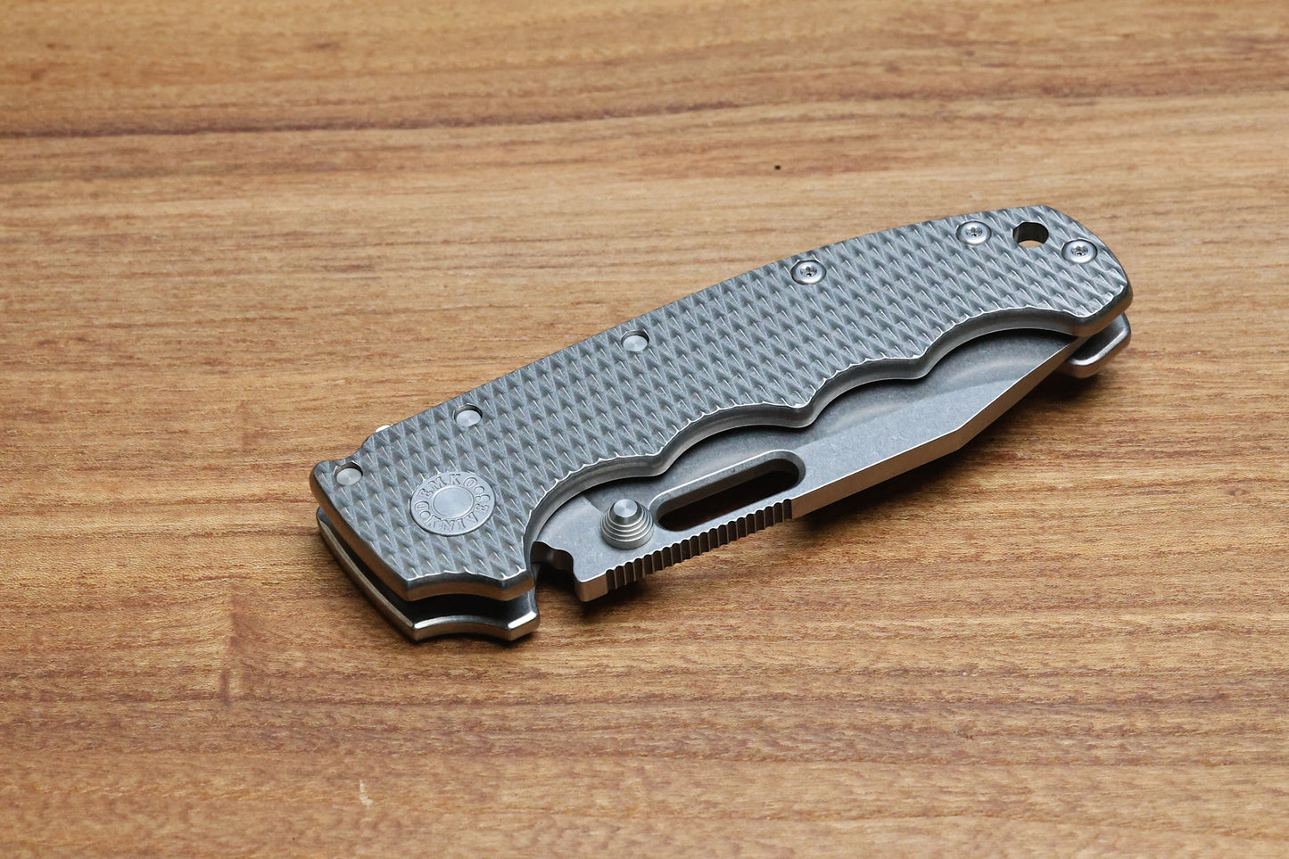 DEMKO KNIVES MG AD20 W/TEXTURED TITANIUM HANDLES & MAGNACUT CLIP POINT