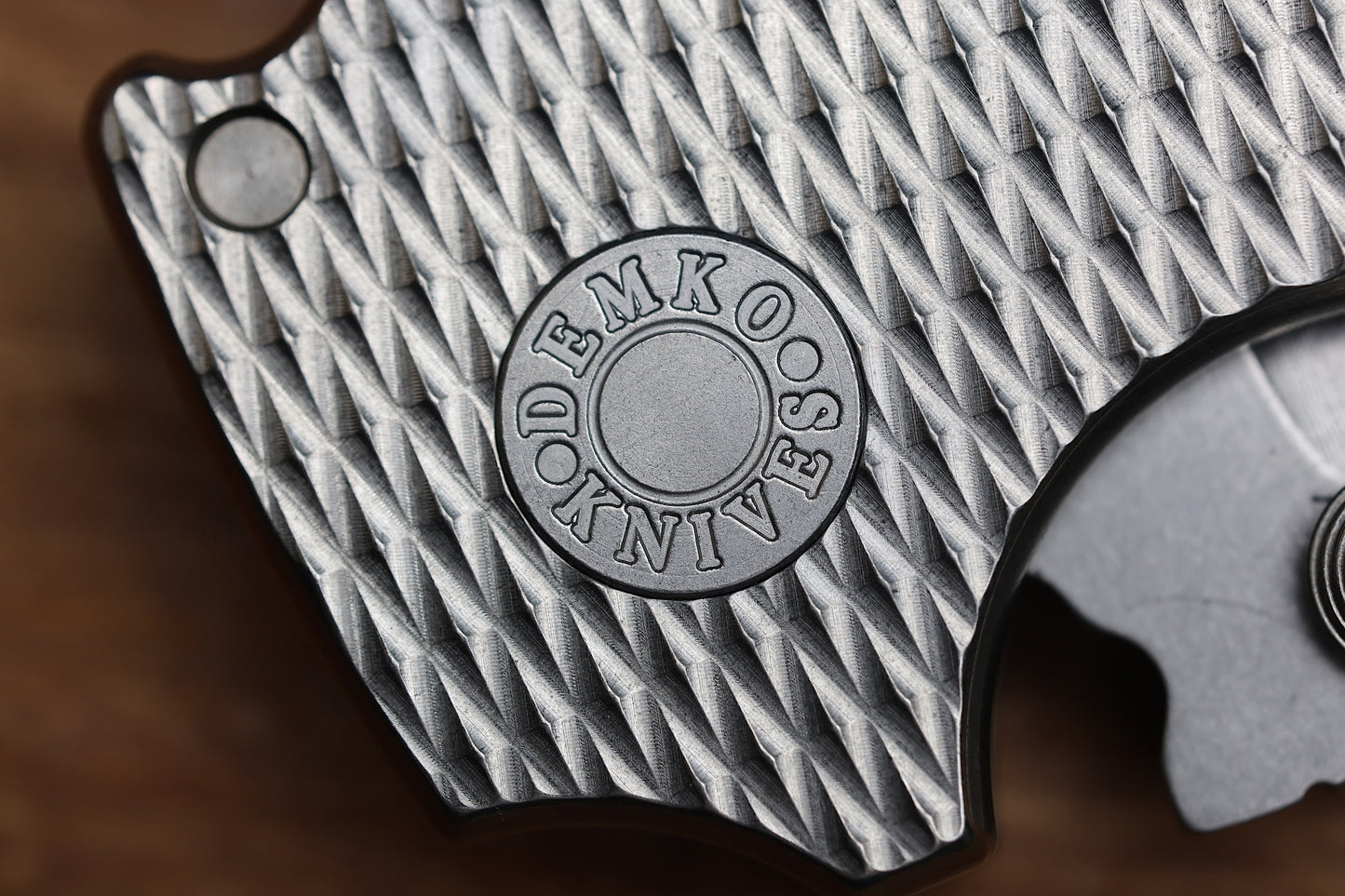 DEMKO KNIVES MG AD20 W/TEXTURED TITANIUM HANDLES & MAGNACUT CLIP POINT