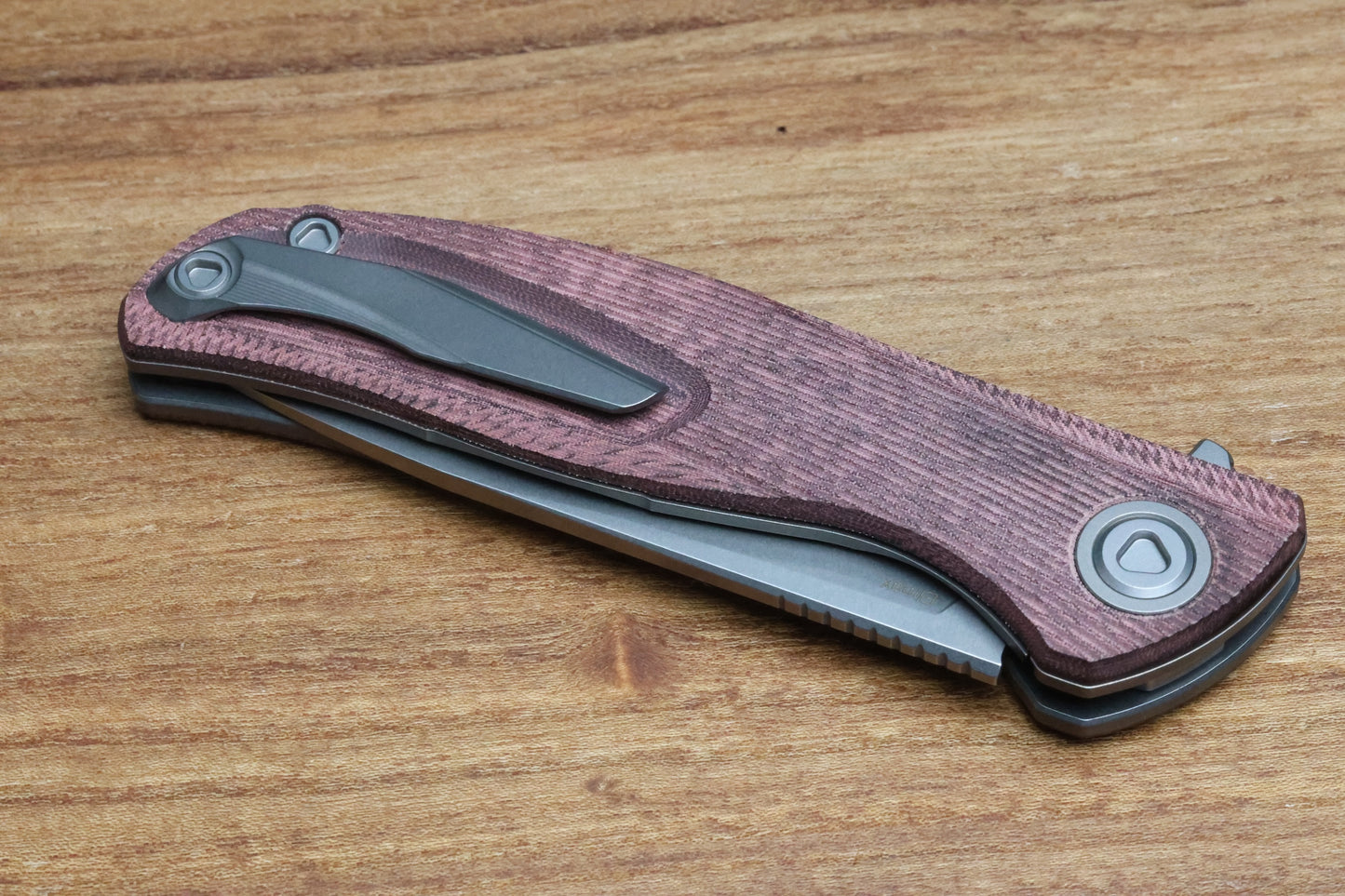 SHIROGOROV URSUS F95 - MAROON MICARTA HANDLE - ELMAX BLADE - MRBS