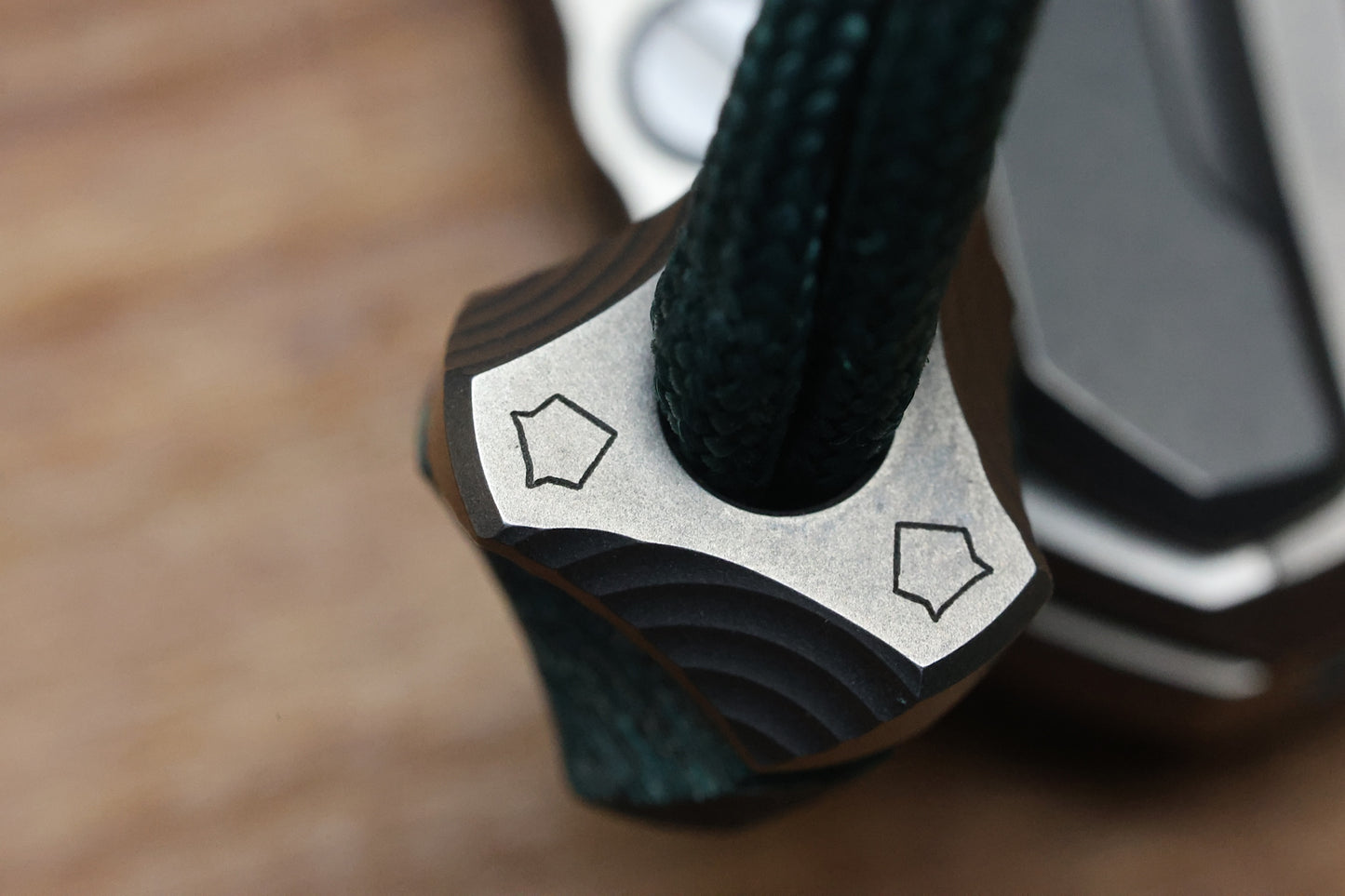 SHIROGOROV KNIVES QUANTUM TKM -TITANIUM W/TEAL MAGNETIC CARBOTI INLAY - S90V BLADE - SRRBS