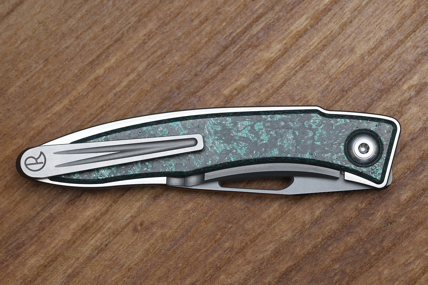 CHRIS REEVE MNANDI - TEAL MAGNETIC CARBOTI INLAY - MAGNACUT BLADE