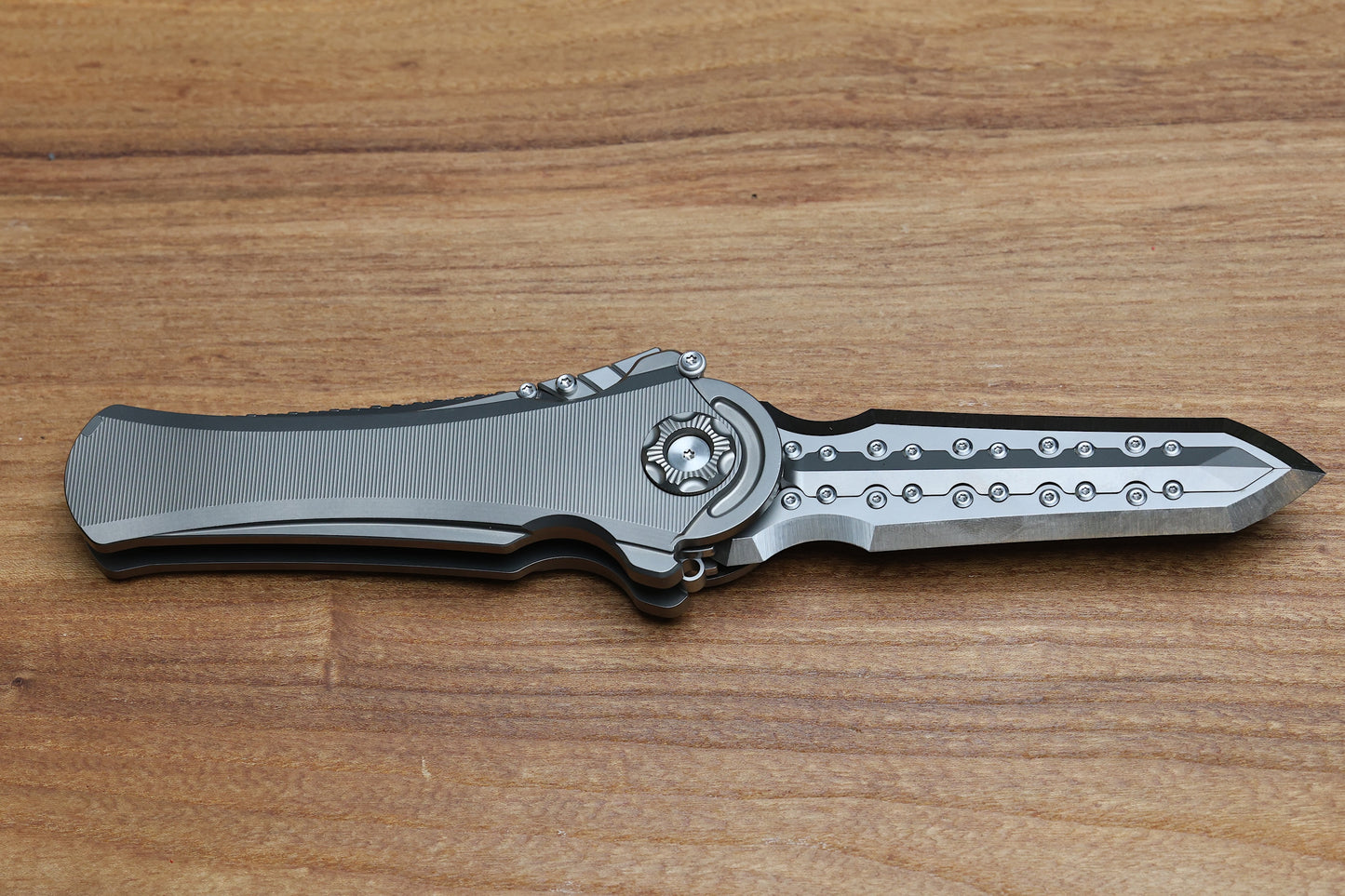 POIKILO BLADE AL-KHEM STANDARD 1 W/ TITANIUM HANDLES & PEARLESCENT STONEWASH M390