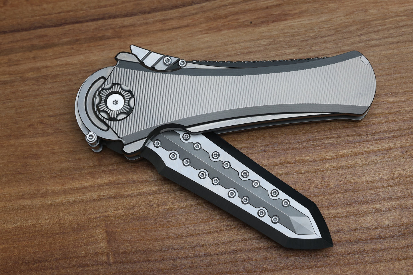 POIKILO BLADE AL-KHEM STANDARD 1 W/ TITANIUM HANDLES & PEARLESCENT STONEWASH M390