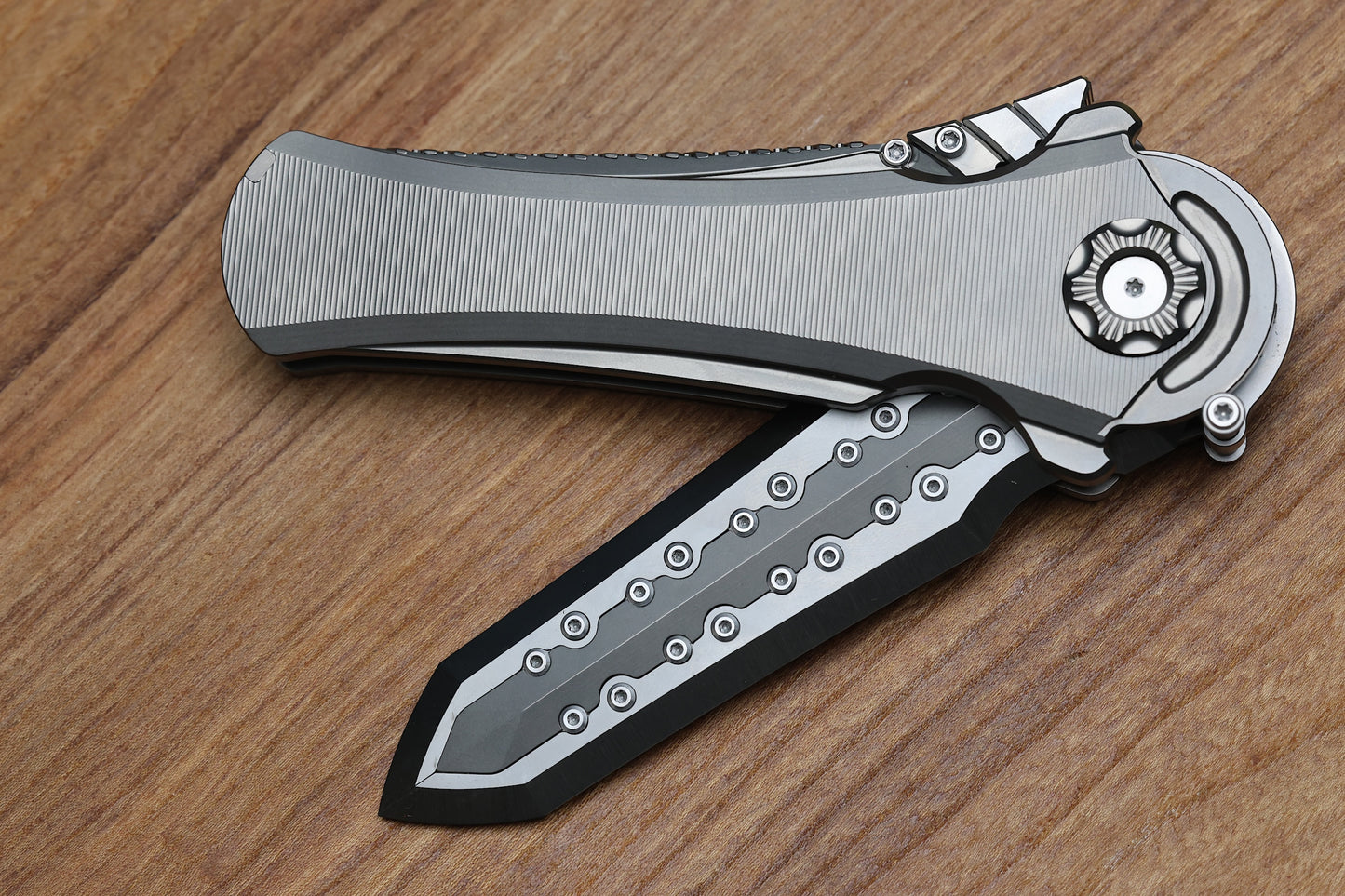 POIKILO BLADE AL-KHEM STANDARD 1 W/ TITANIUM HANDLES & PEARLESCENT STONEWASH M390