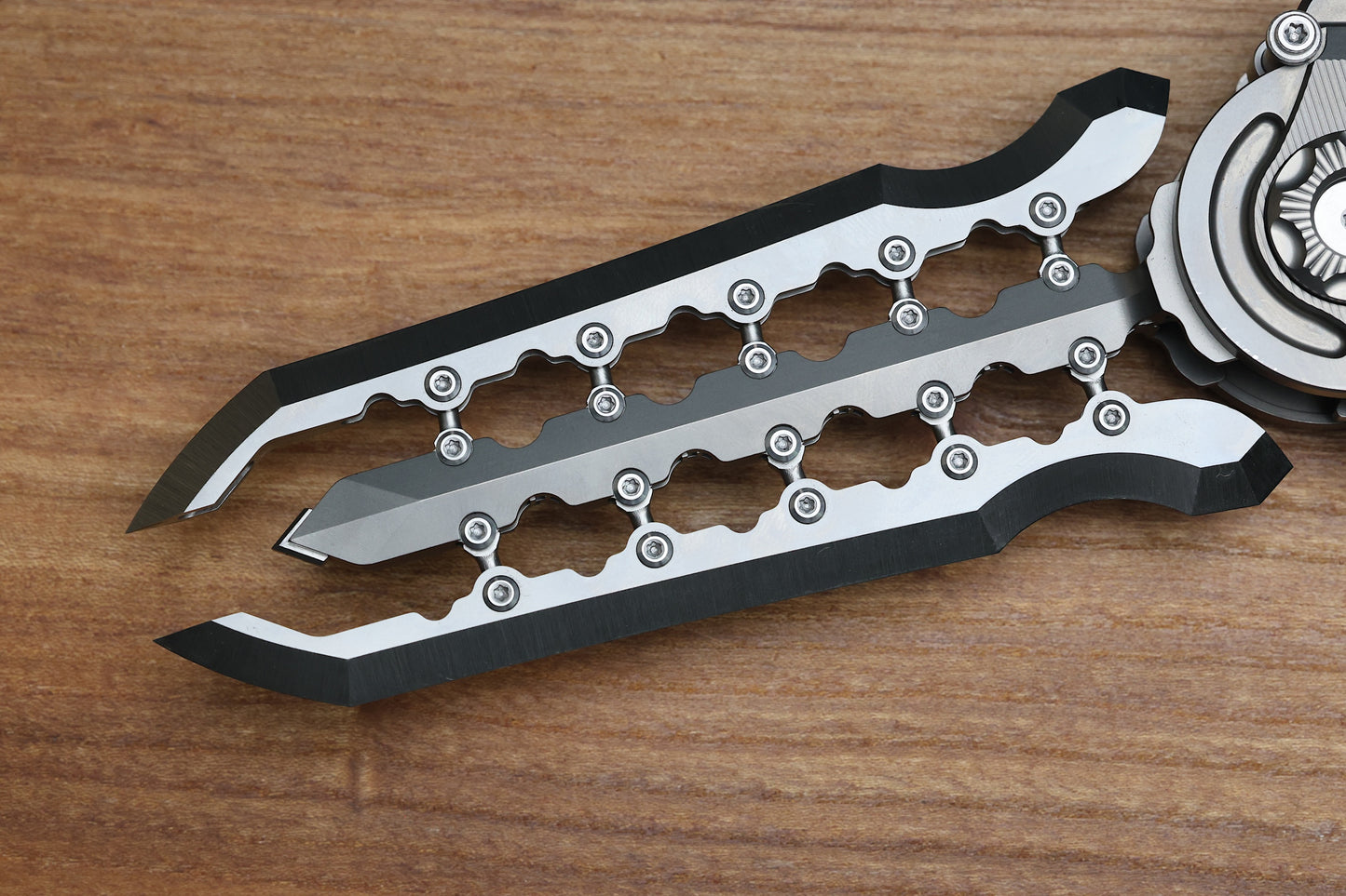 POIKILO BLADE AL-KHEM STANDARD 1 W/ TITANIUM HANDLES & PEARLESCENT STONEWASH M390