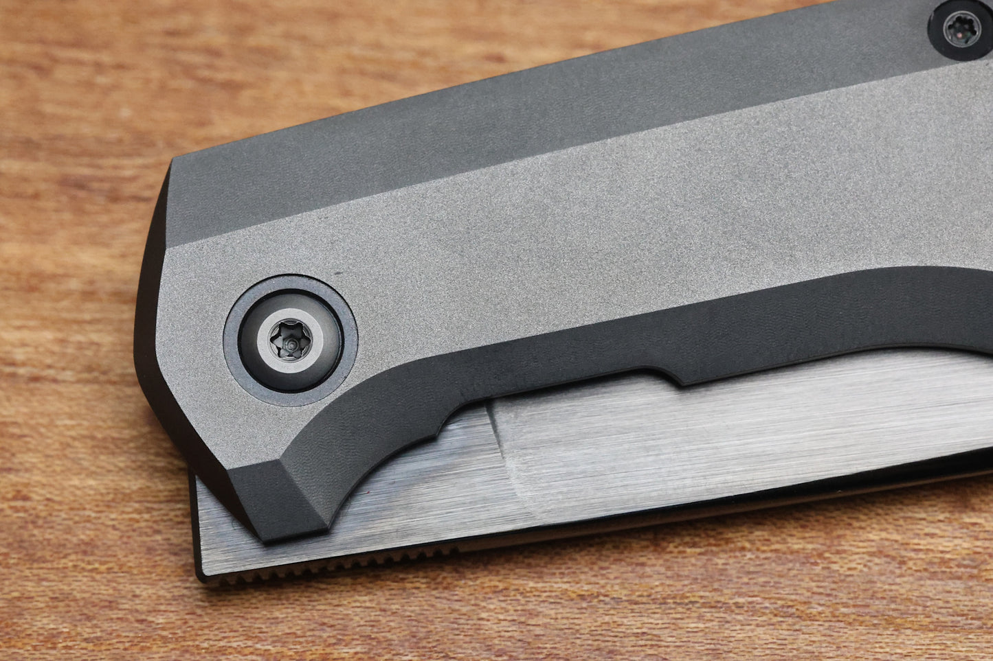 CUSTOM KNIFE FACTORY FIF18 TUMBLED DLC TITANIUM HANDLES & DLC M398