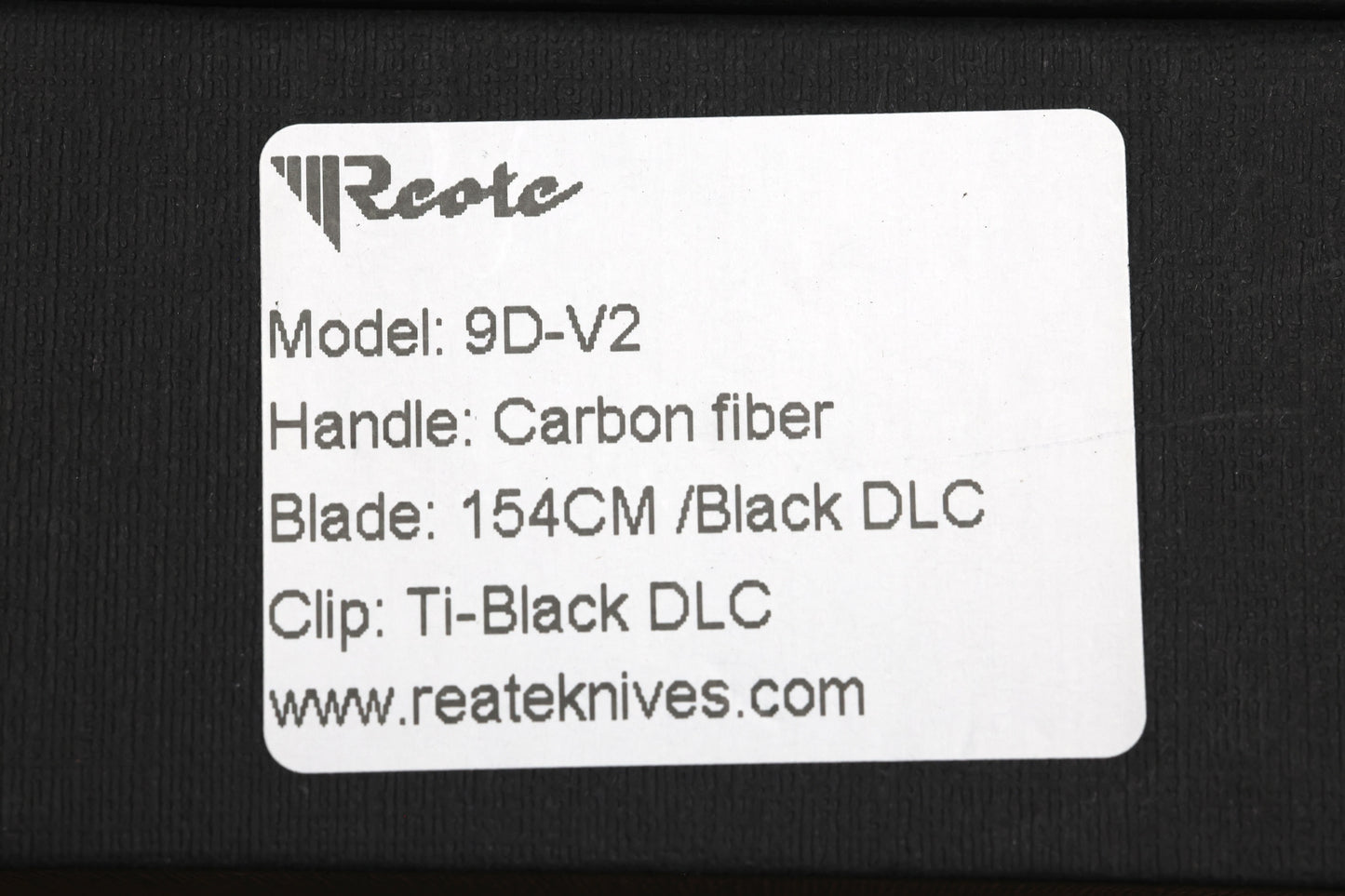 REATE KNIVES DISTRICT 9D-V2 CARBON FIBER DLC