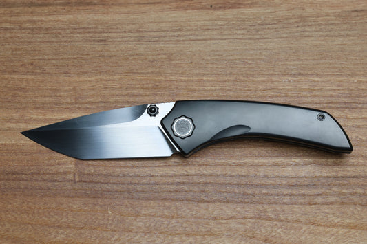 POIKILO BLADE TUNA MIDTECH W/ DLC TITANIUM HANDLES & MIRROR STONEWASH M398