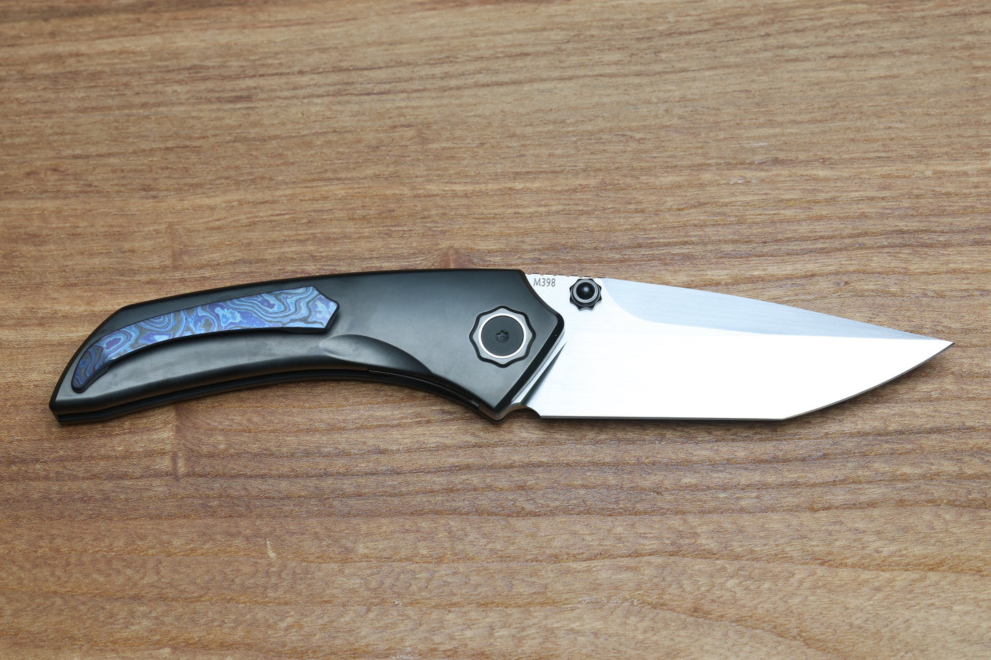 POIKILO BLADE TUNA MIDTECH W/ DLC TITANIUM HANDLES & MIRROR STONEWASH M398