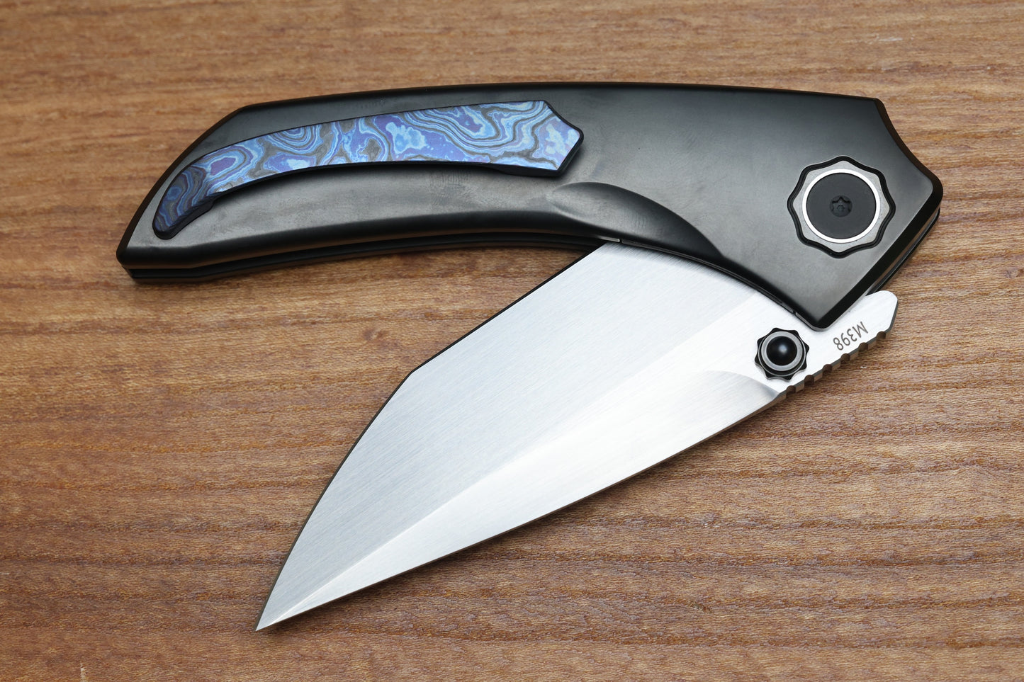 POIKILO BLADE TUNA MIDTECH W/ DLC TITANIUM HANDLES & MIRROR STONEWASH M398