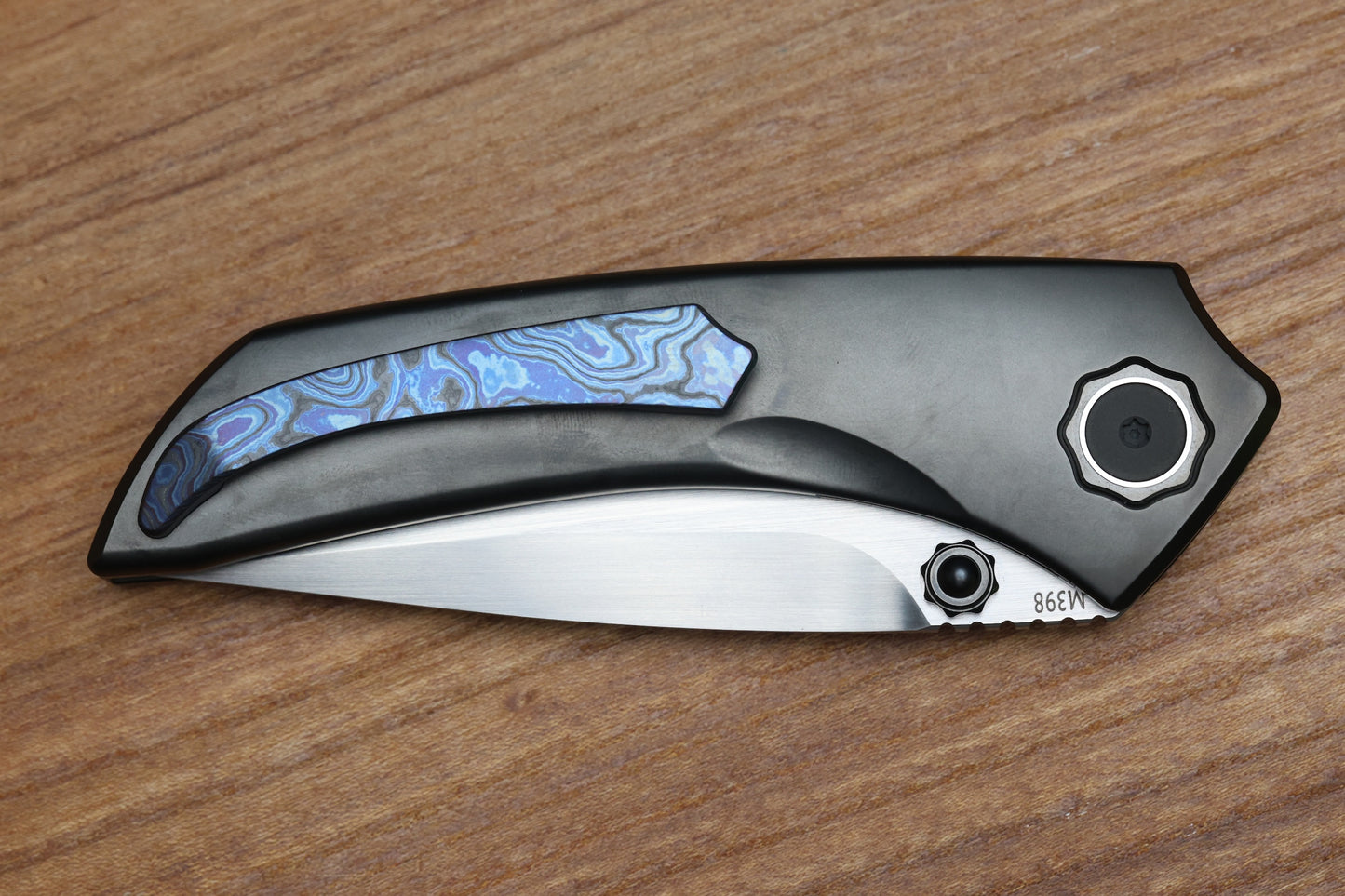 POIKILO BLADE TUNA MIDTECH W/ DLC TITANIUM HANDLES & MIRROR STONEWASH M398