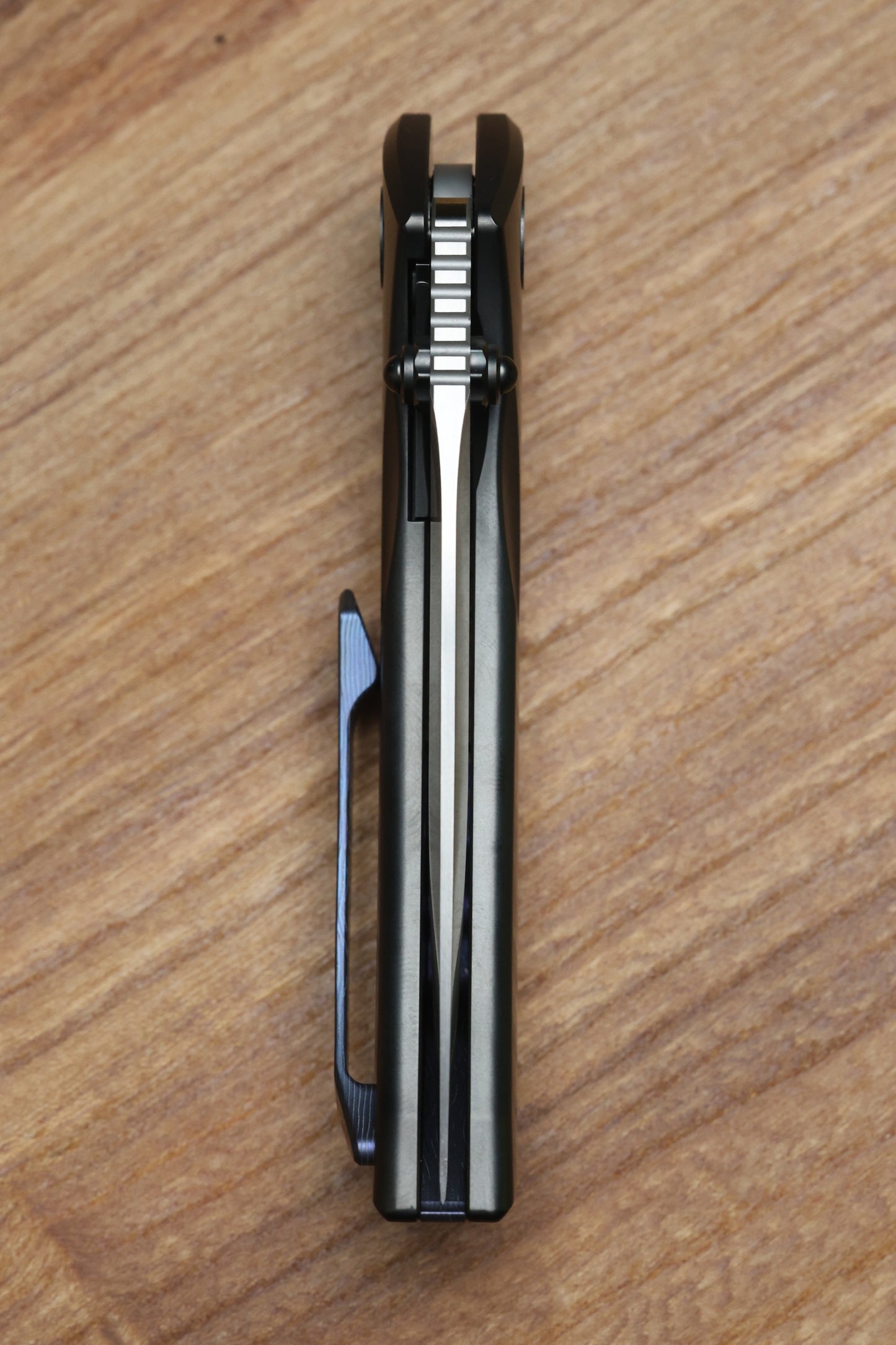 POIKILO BLADE TUNA MIDTECH W/ DLC TITANIUM HANDLES & MIRROR STONEWASH M398