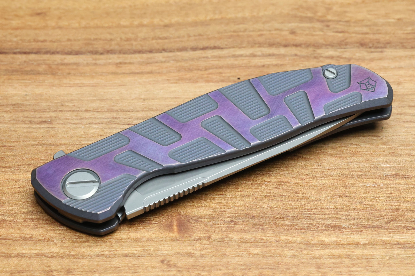 SHIROGOROV F95 T PATTERN GEN. 4 - PURPLE TITANIUM HANDLE - M390 BLADE - MRBS