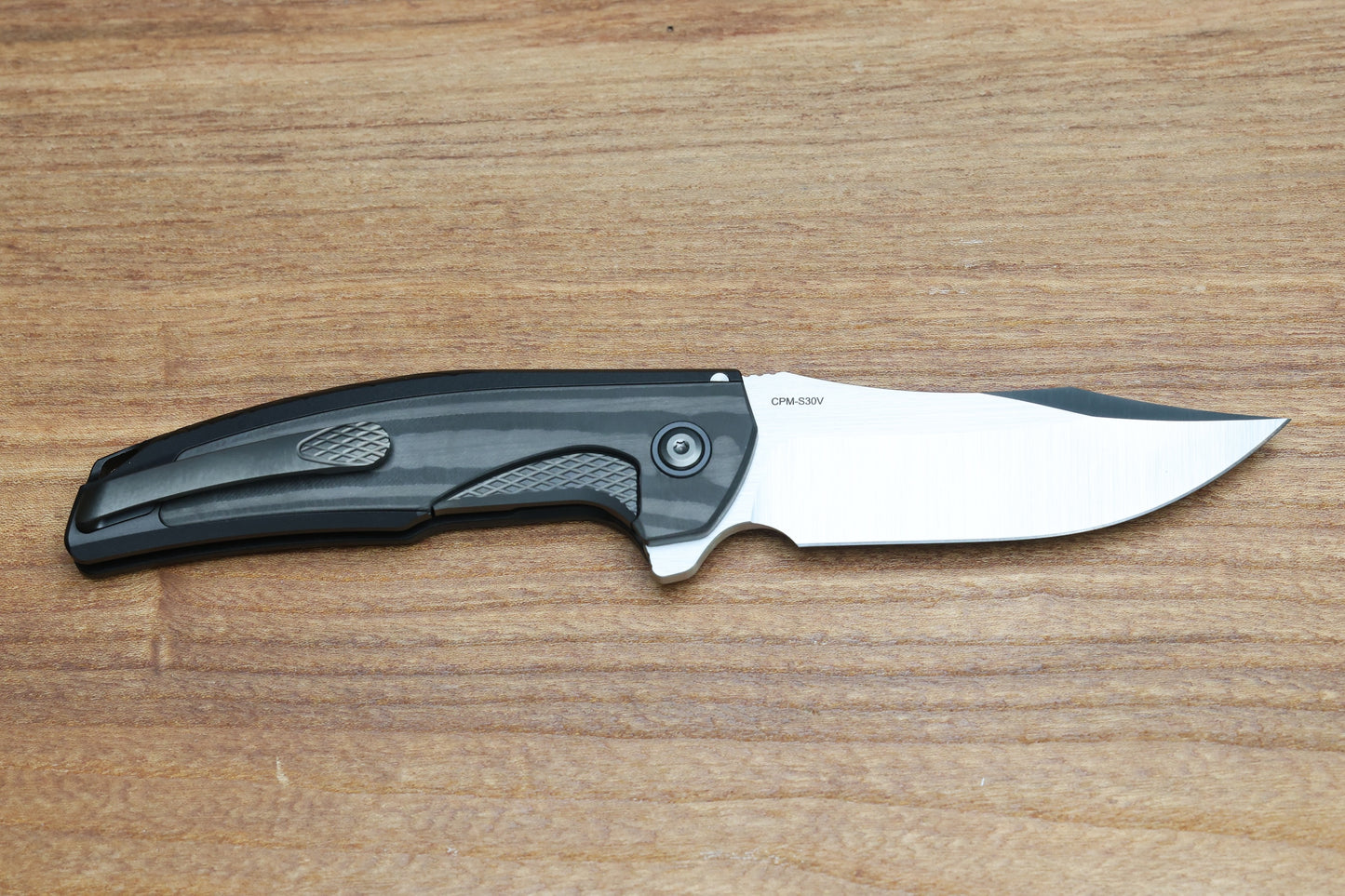 REATE KNIVES JACK JR. BLACK ALUMINUM INTEGRAL HANDLE W/ CARBON FIBER INLAY & SATIN S30V