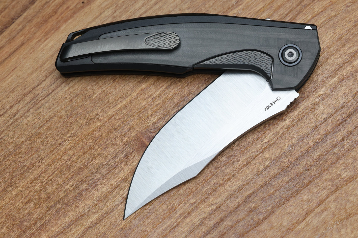 REATE KNIVES JACK JR. BLACK ALUMINUM INTEGRAL HANDLE W/ CARBON FIBER INLAY & SATIN S30V