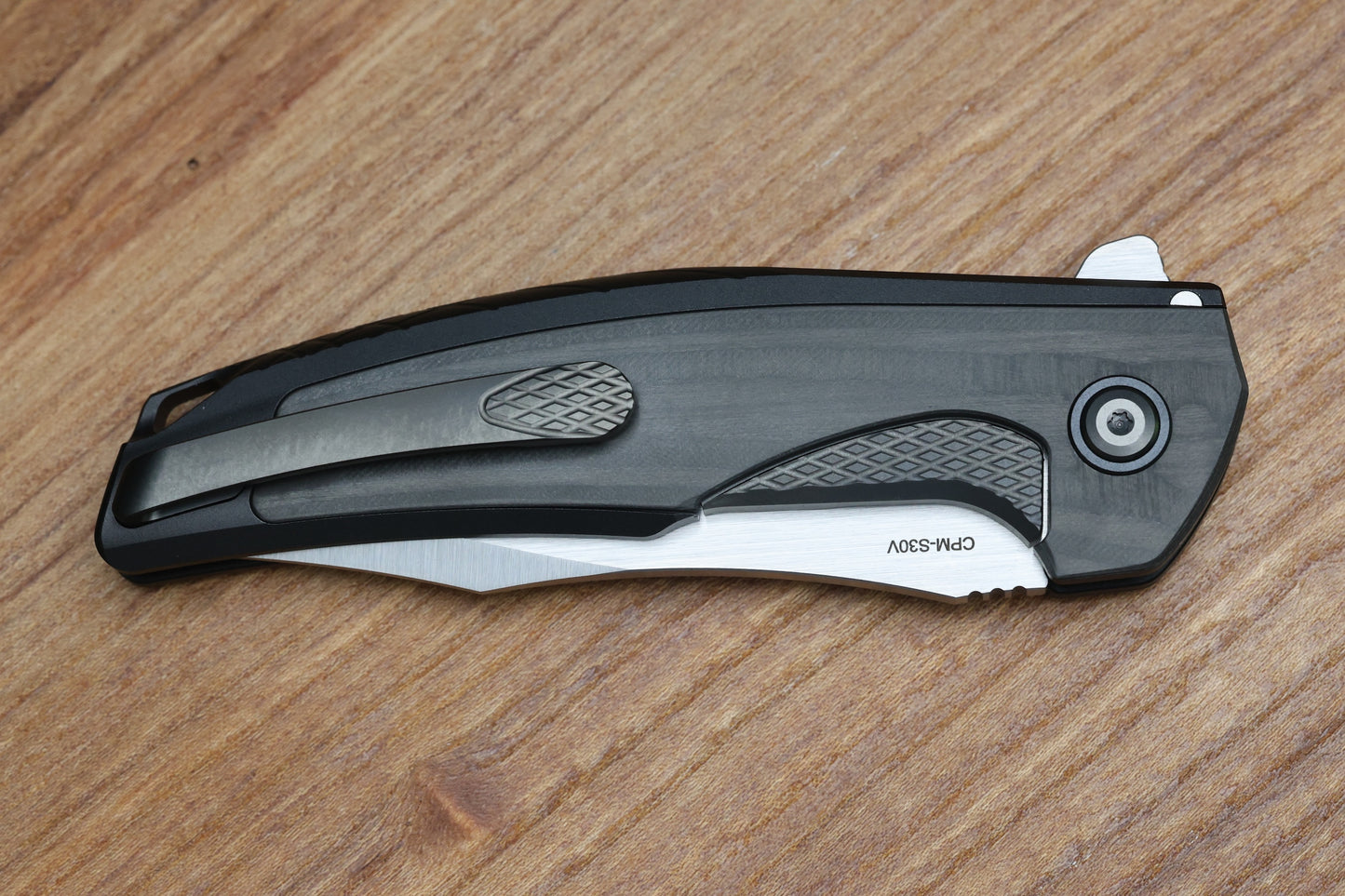 REATE KNIVES JACK JR. BLACK ALUMINUM INTEGRAL HANDLE W/ CARBON FIBER INLAY & SATIN S30V