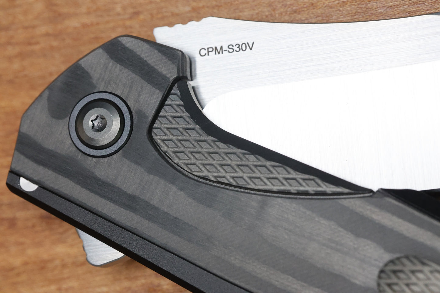 REATE KNIVES JACK JR. BLACK ALUMINUM INTEGRAL HANDLE W/ CARBON FIBER INLAY & SATIN S30V