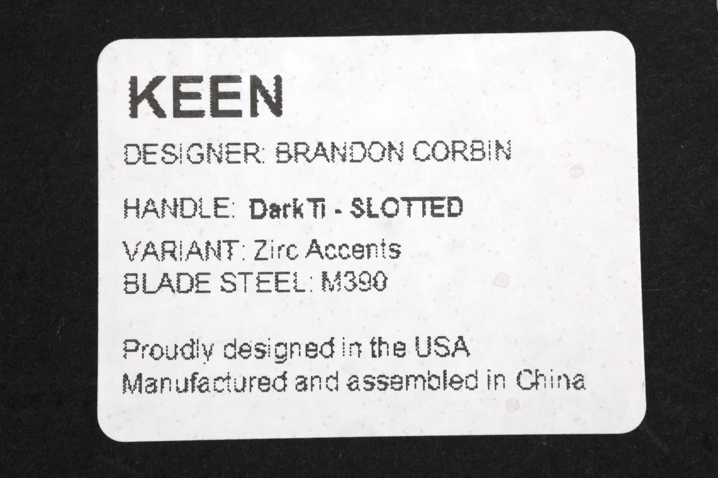 ALLIANCE DESIGN AND CORBIN STEELWORX - KEEN- CHAD NICHOLS DARK TI SLOTTED