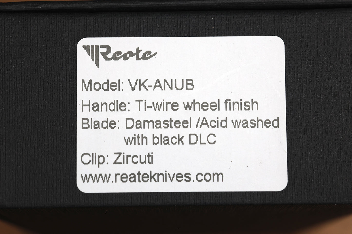 REATE VULPEX VK-ANUB - ZIRCUTI- DLC DAMASTEEL ACID WASHED BLADE