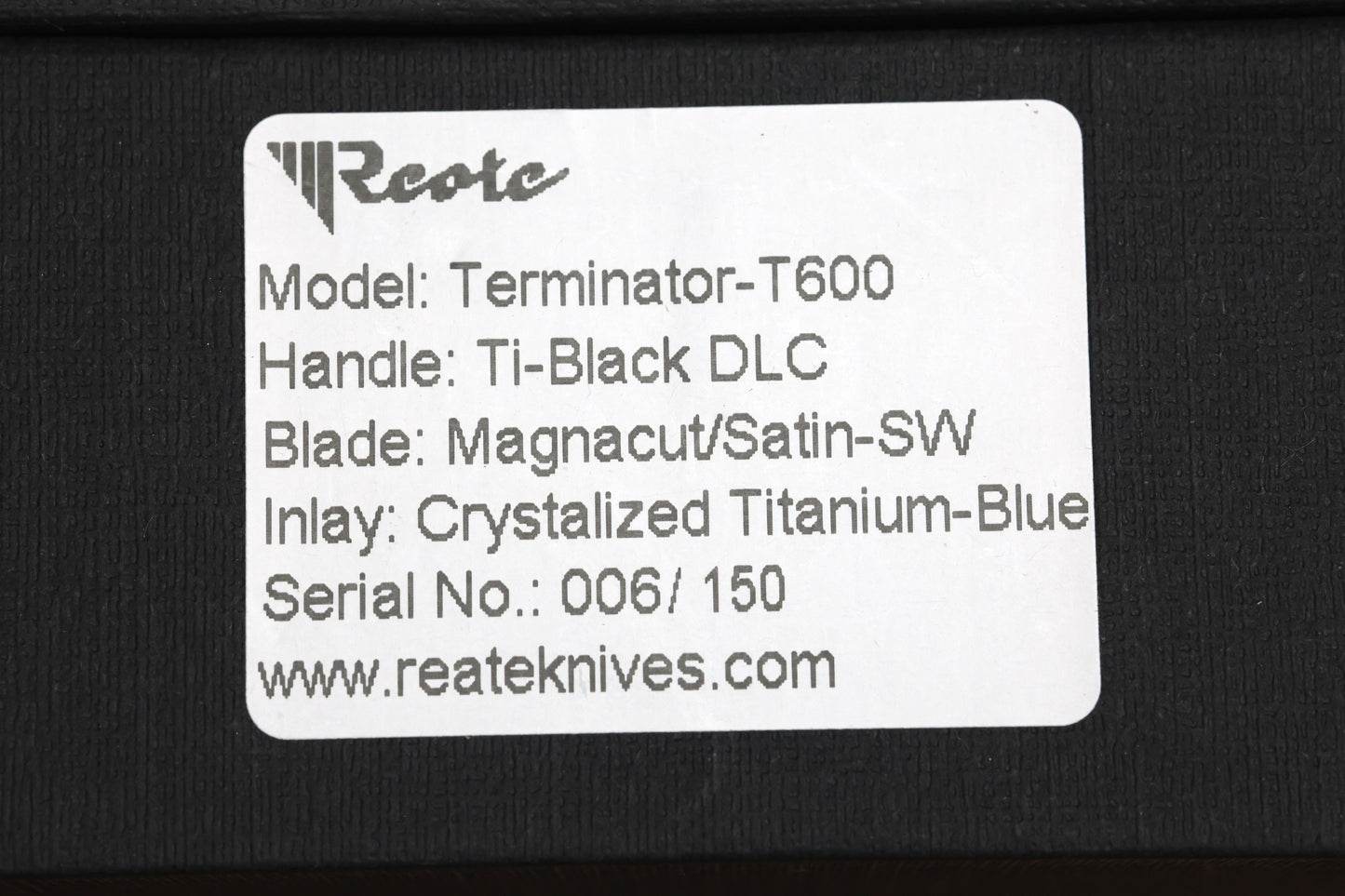 REATE T600 INTEGRAL DLC HANDLE - CRYSTALLIZED BLUE TITANIUM ACCENT