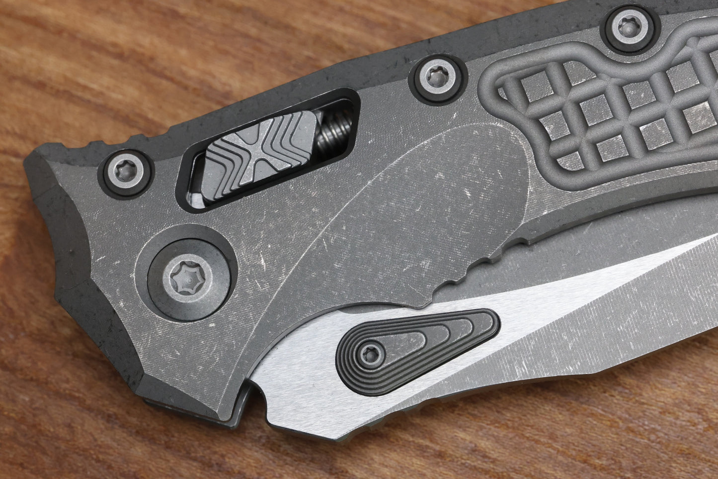 MICROTECH MARFIONE SELECT AMPHIBIAN RAM LOK FRAG TITANIUM HANDLES & APOCALYPTIC M390MK 137RL-10 APFRMS1