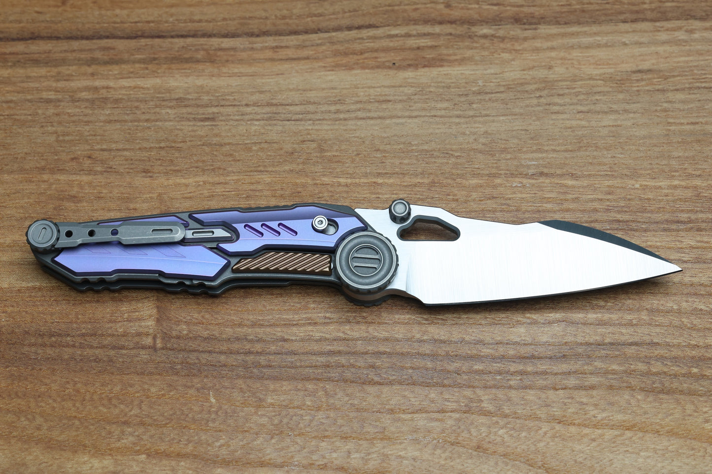 NOC KNIVES MTSS - STONEWASH/PURPLE/BRONZE ANODIZED TITANIUM HANDLE - VANAX BLADE