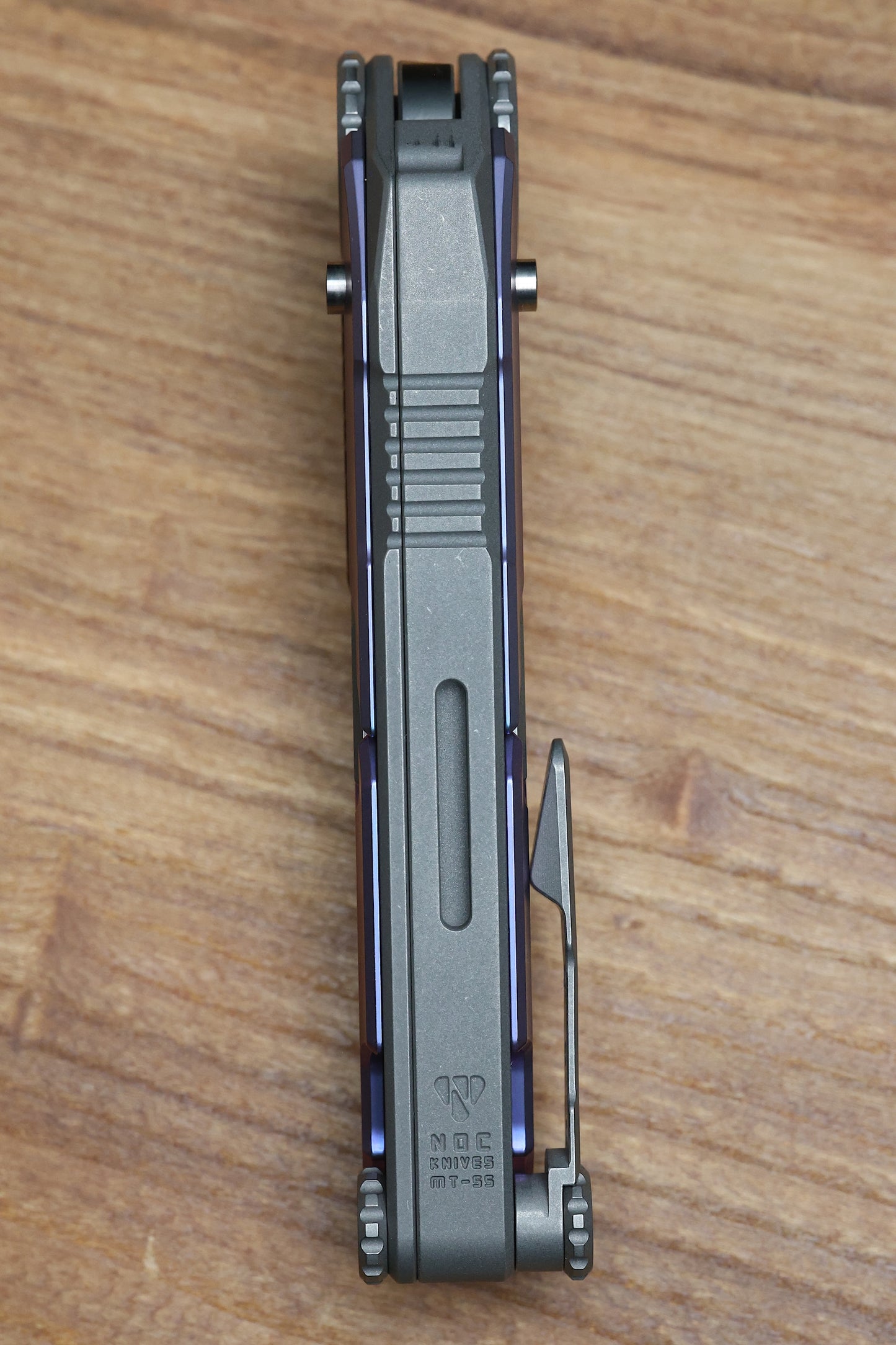 NOC KNIVES MTSS - STONEWASH/PURPLE/BRONZE ANODIZED TITANIUM HANDLE - VANAX BLADE