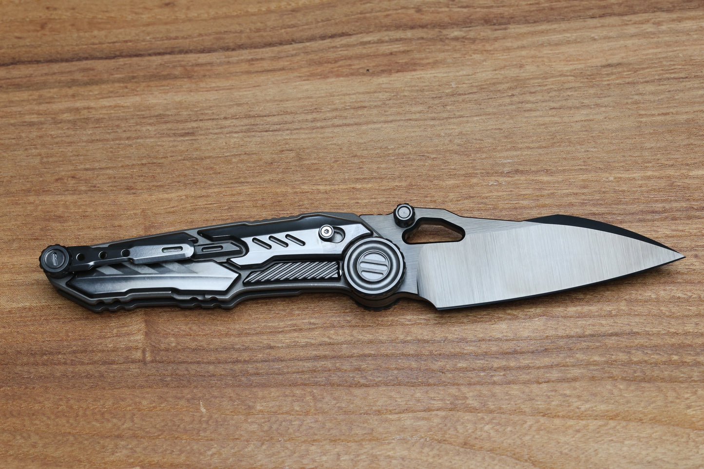 NOC KNIVES MTSS - STONEWASH TITANIUM/ZIRCONIUM HANDLE - BLACK M390 BLADE