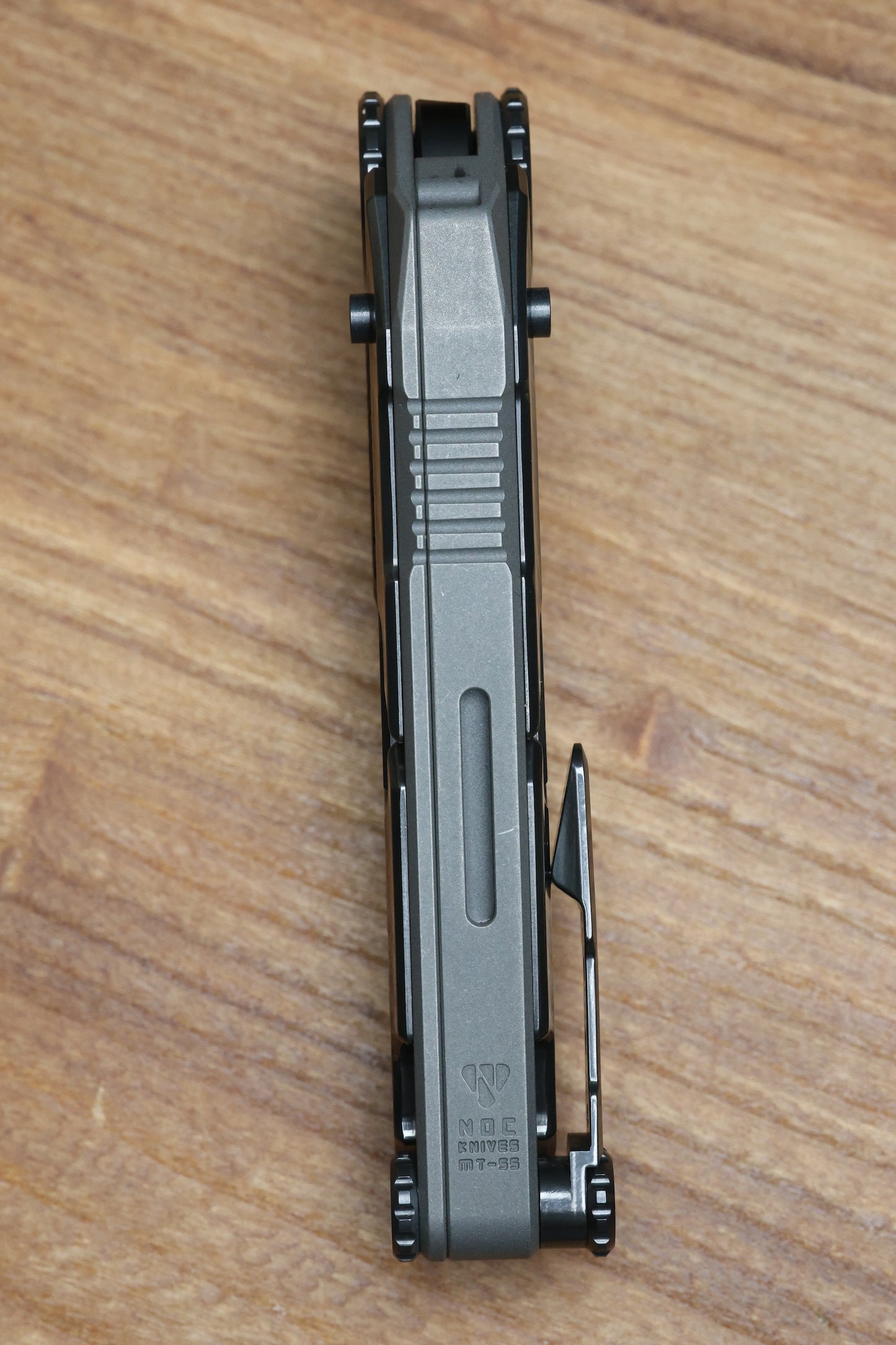 NOC KNIVES MTSS - STONEWASH TITANIUM/ZIRCONIUM HANDLE - BLACK M390 BLADE