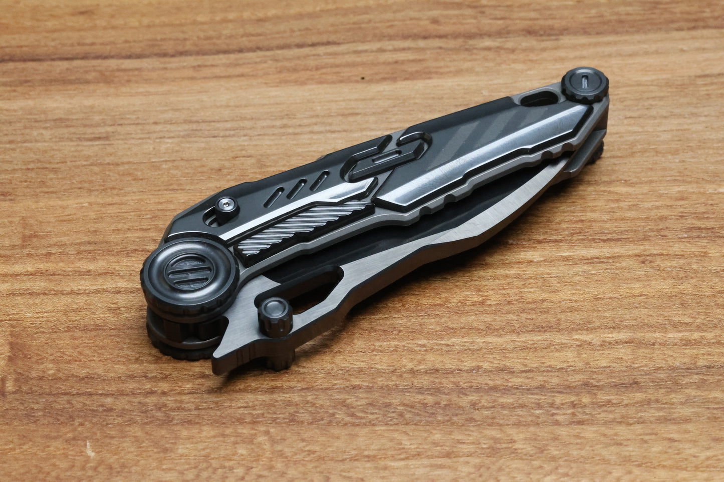 NOC KNIVES MTSS - STONEWASH TITANIUM/ZIRCONIUM HANDLE - BLACK M390 BLADE
