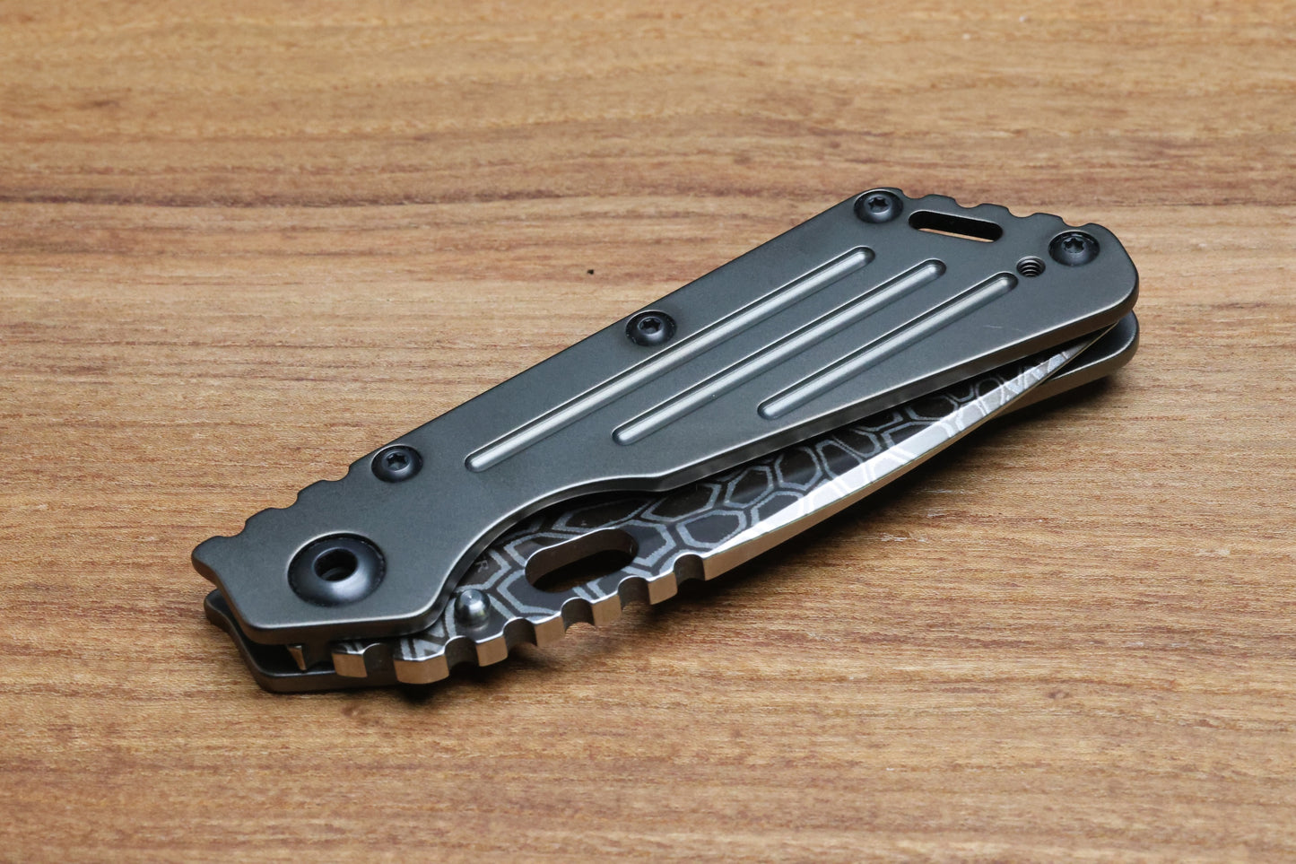 STRIDER KNIVES SMF KRYPTEK CAMO MAGNACUT BLADE, DARK BRONZE TITANIUM TOP, DARK BRONZE TITANIUM FRAME