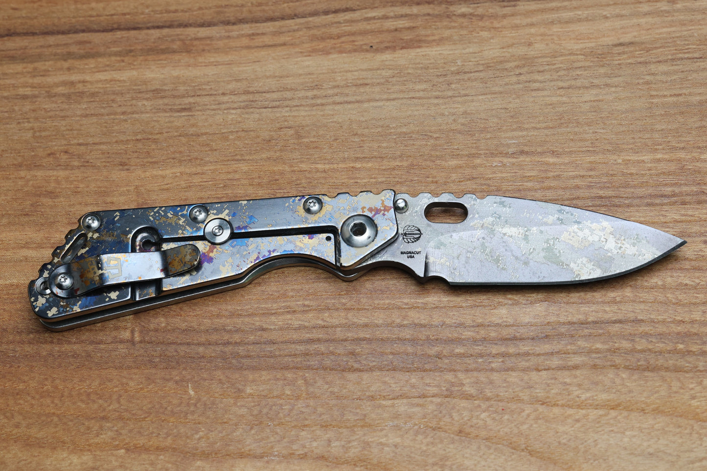 STRIDER KNIVES/ BLACKSIDE CUSTOM SPECIAL LIMITED RUN-COLLABORATION SMF MODEL, DIGICAM MAGNACUT BLADE, DIGICAM TITANIUM TOP AND FRAME