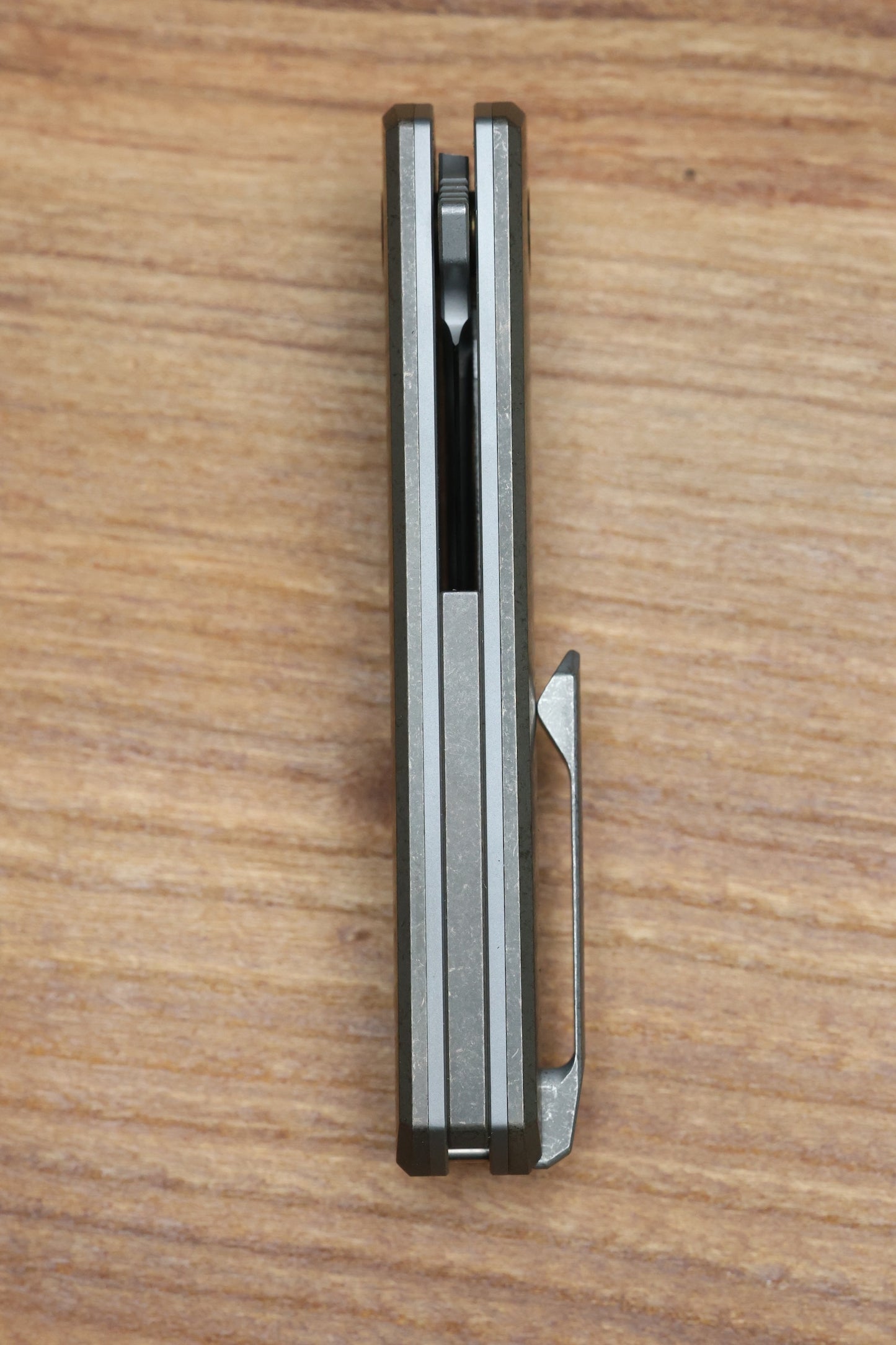 MECHFORCE KNIVES OESER NEBO V2 TUMBLED BRONZE TITANIUM HANDLES & ELMAX